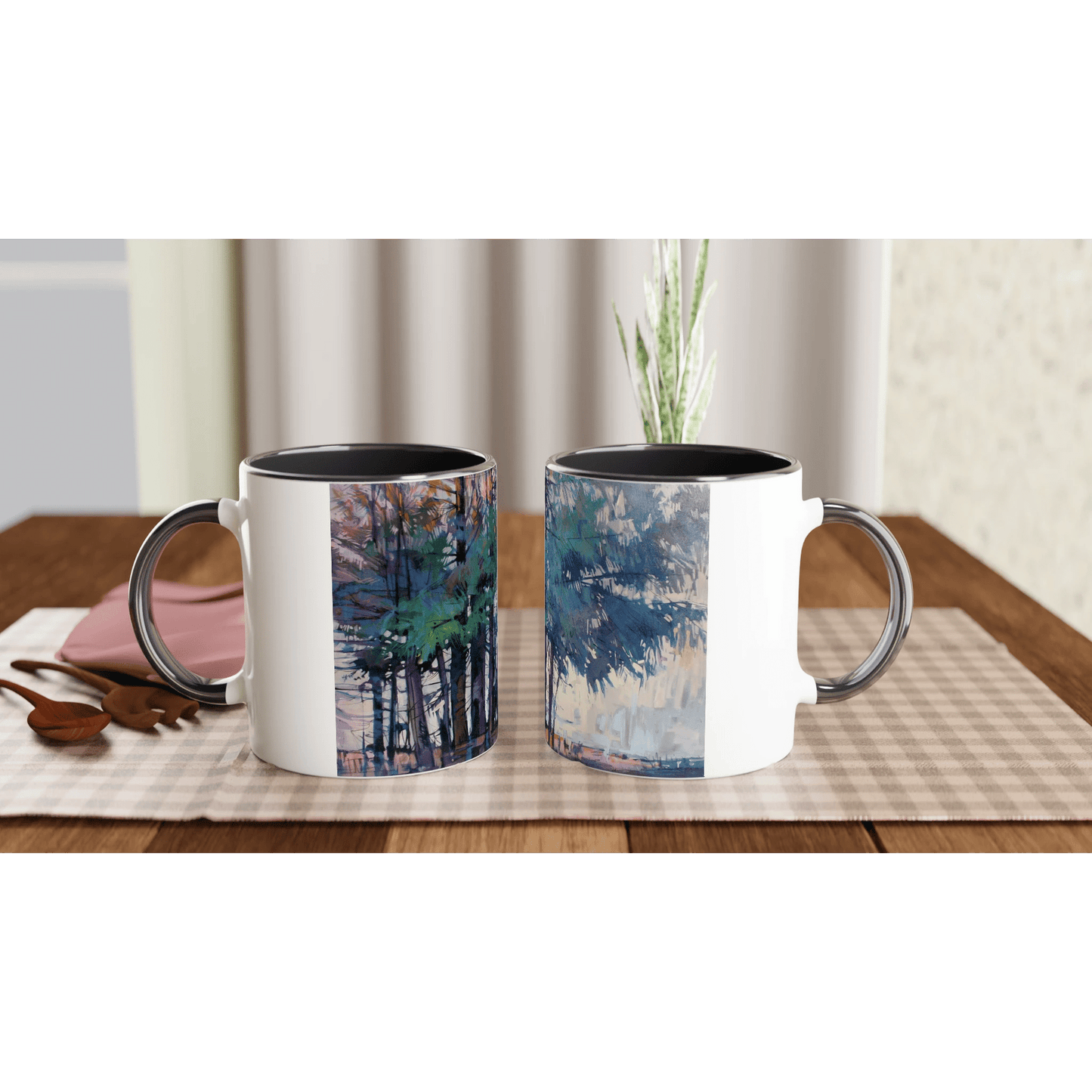 Fadin - White 11oz Ceramic Mug with Color Inside - eduardgurevich