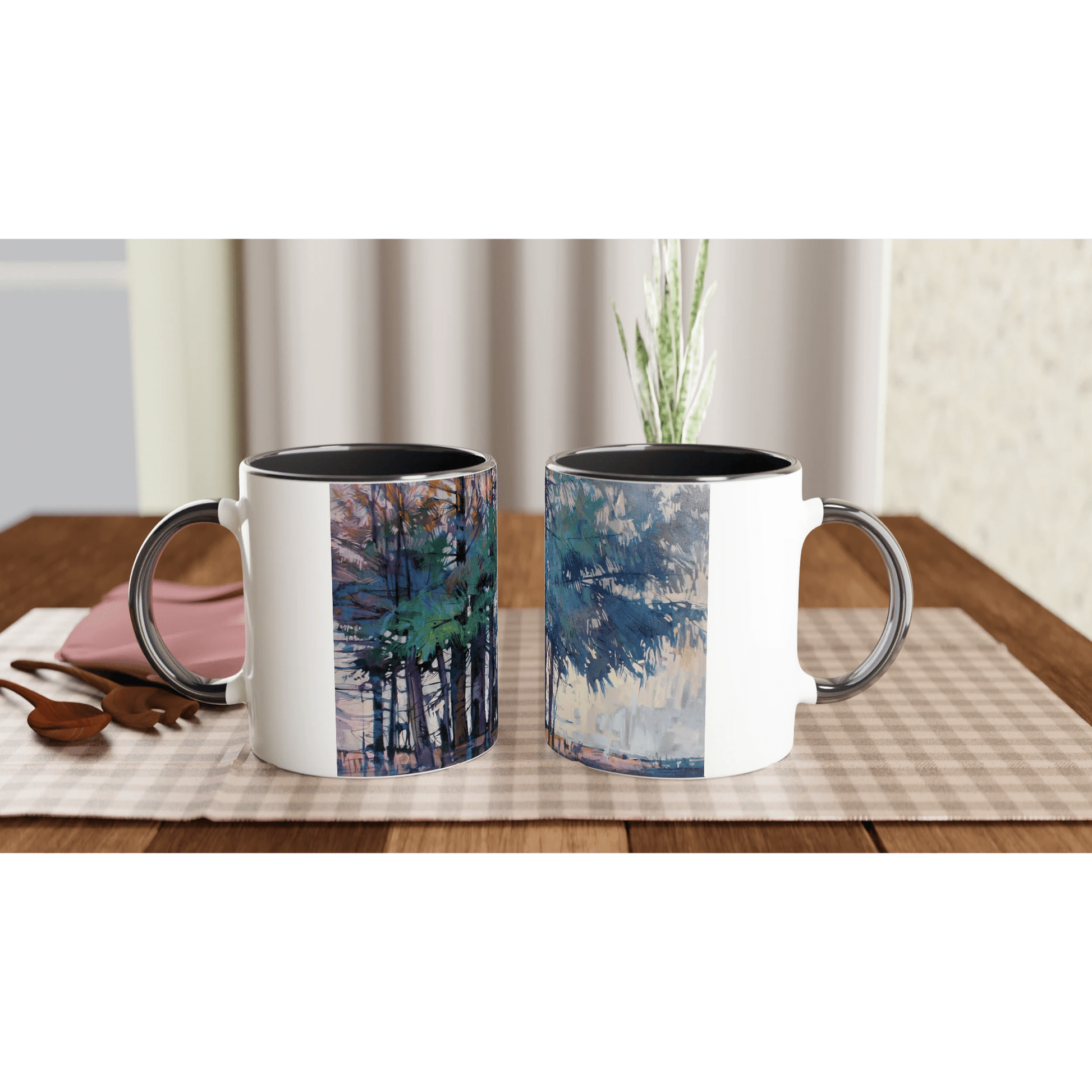 Fadin - White 11oz Ceramic Mug with Color Inside - eduardgurevich