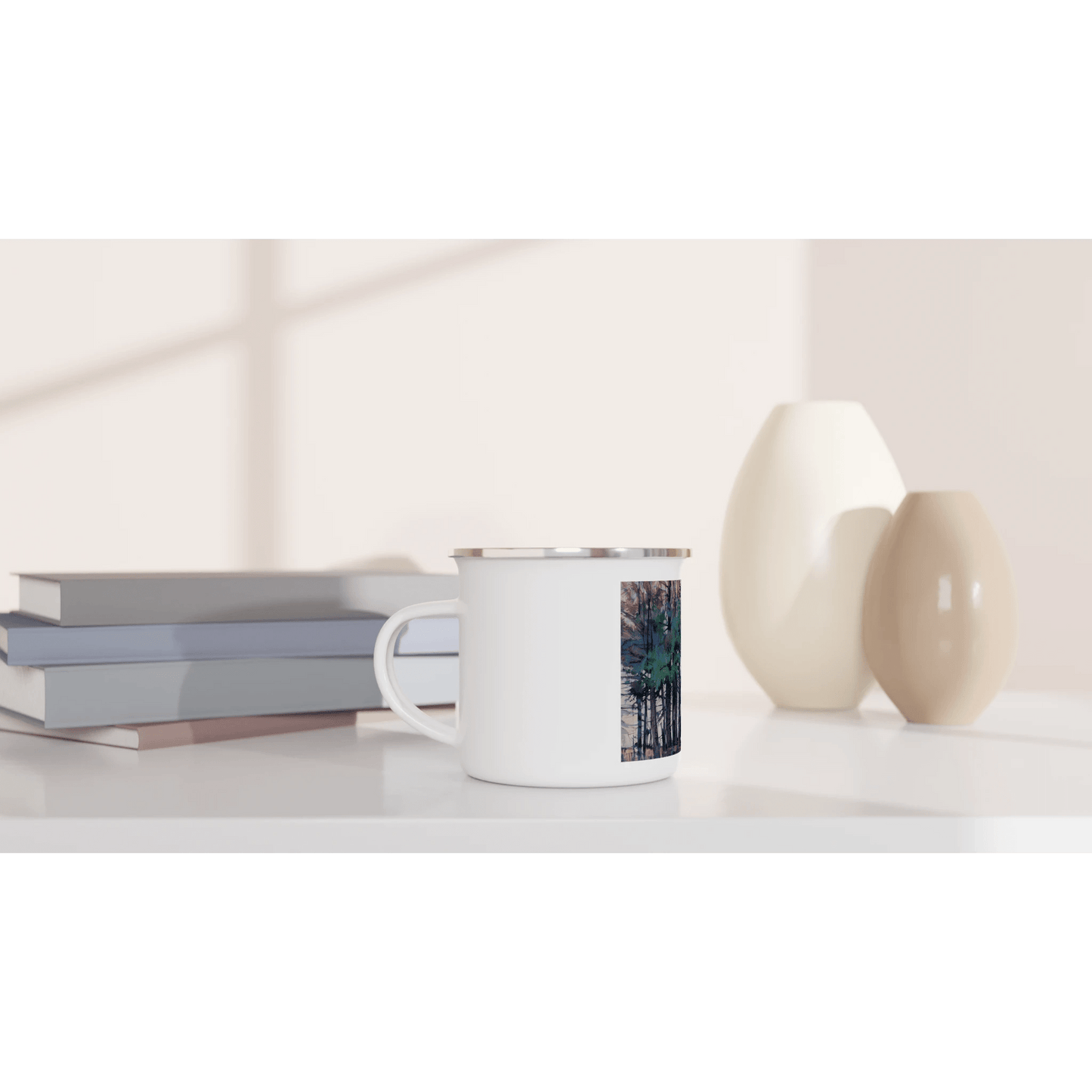 Fading - White 12oz Enamel Mug - eduardgurevich