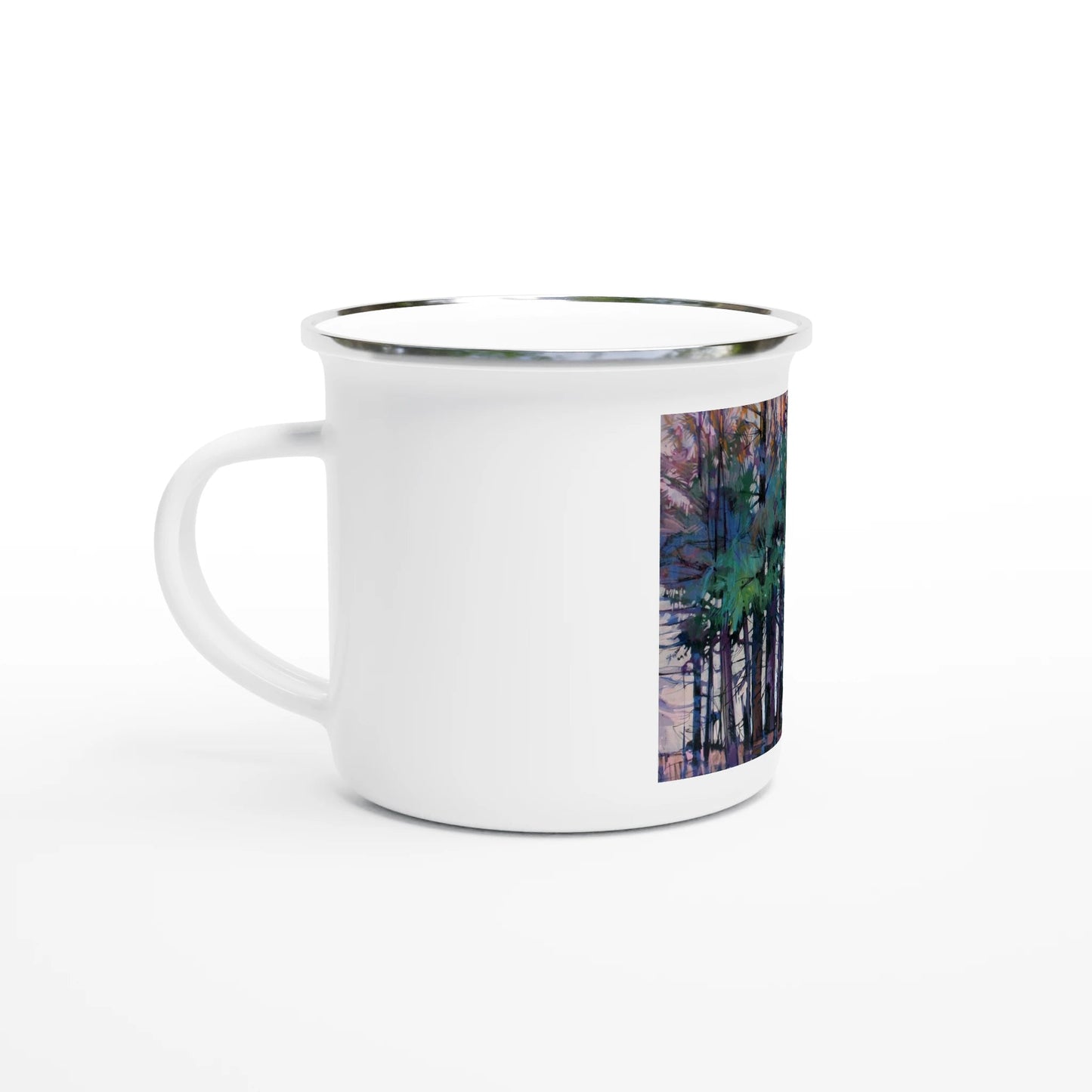 Fading - White 12oz Enamel Mug - eduardgurevich