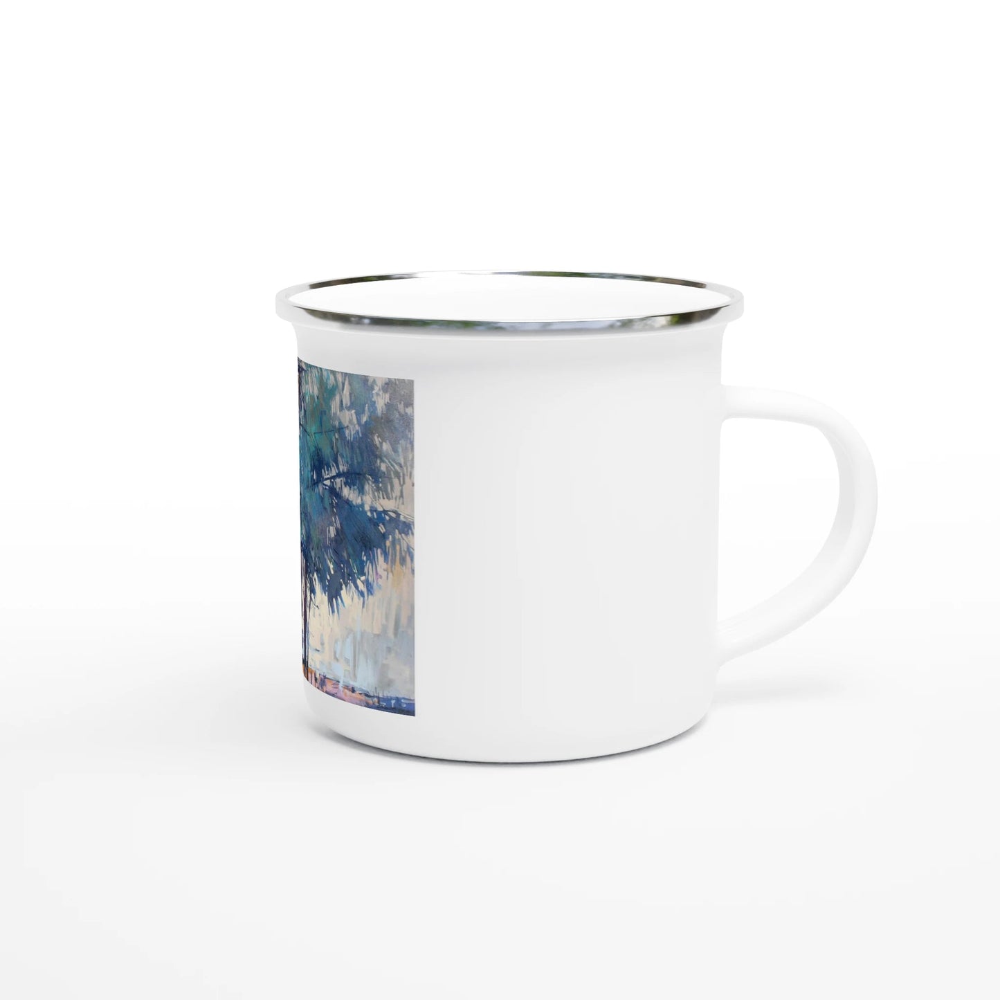 Fading - White 12oz Enamel Mug - eduardgurevich