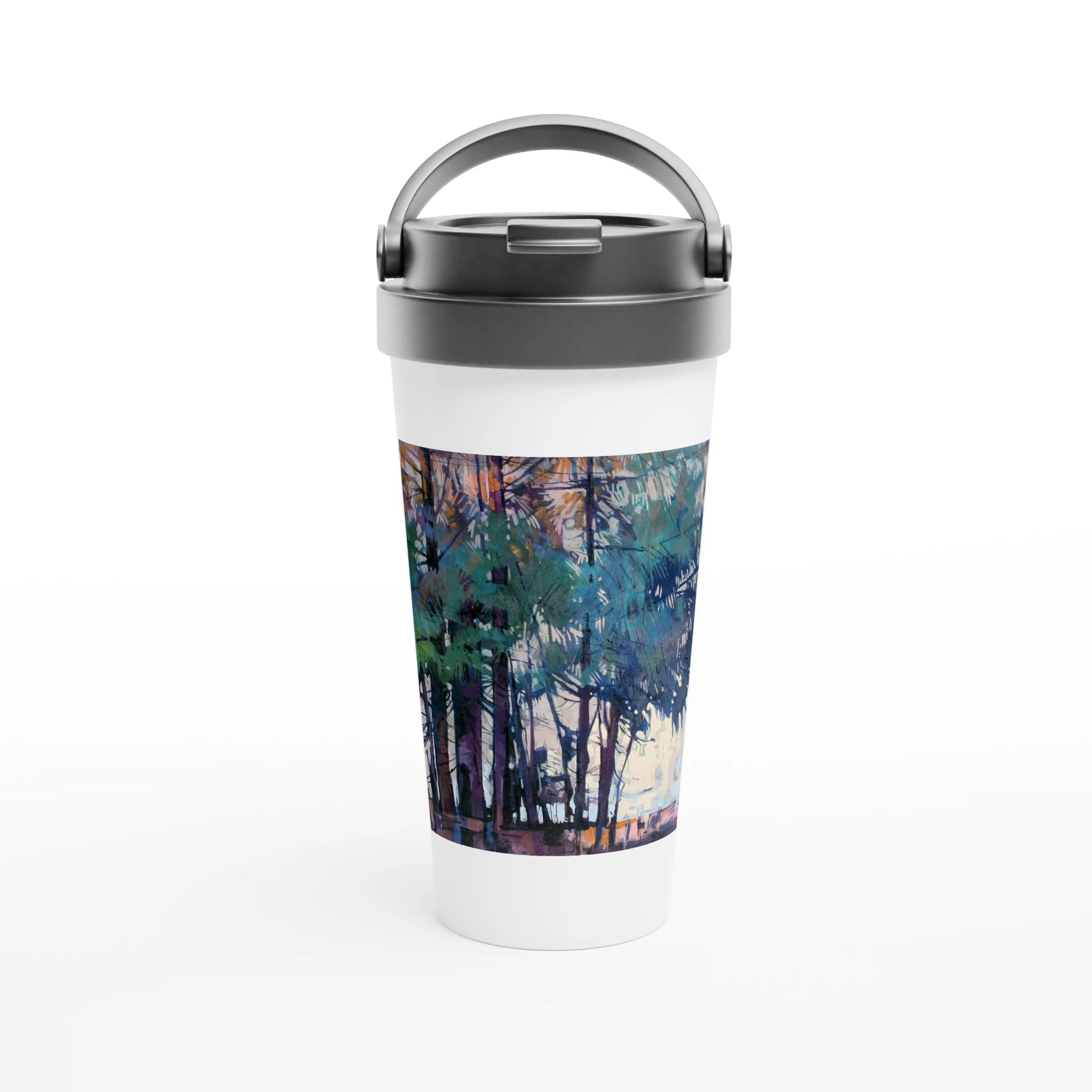 Fading - White 15oz Stainless Steel Travel Mug - eduardgurevich