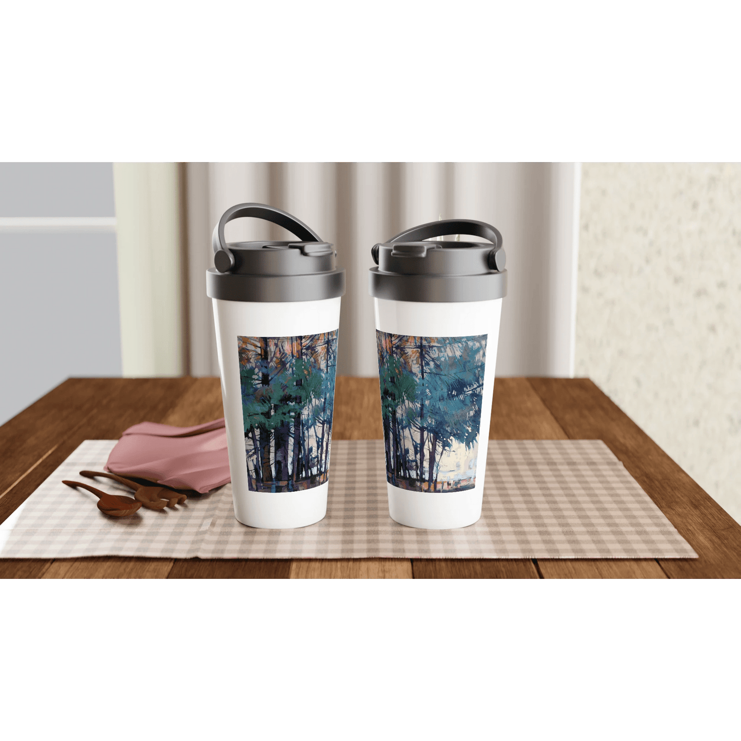 Fading - White 15oz Stainless Steel Travel Mug - eduardgurevich
