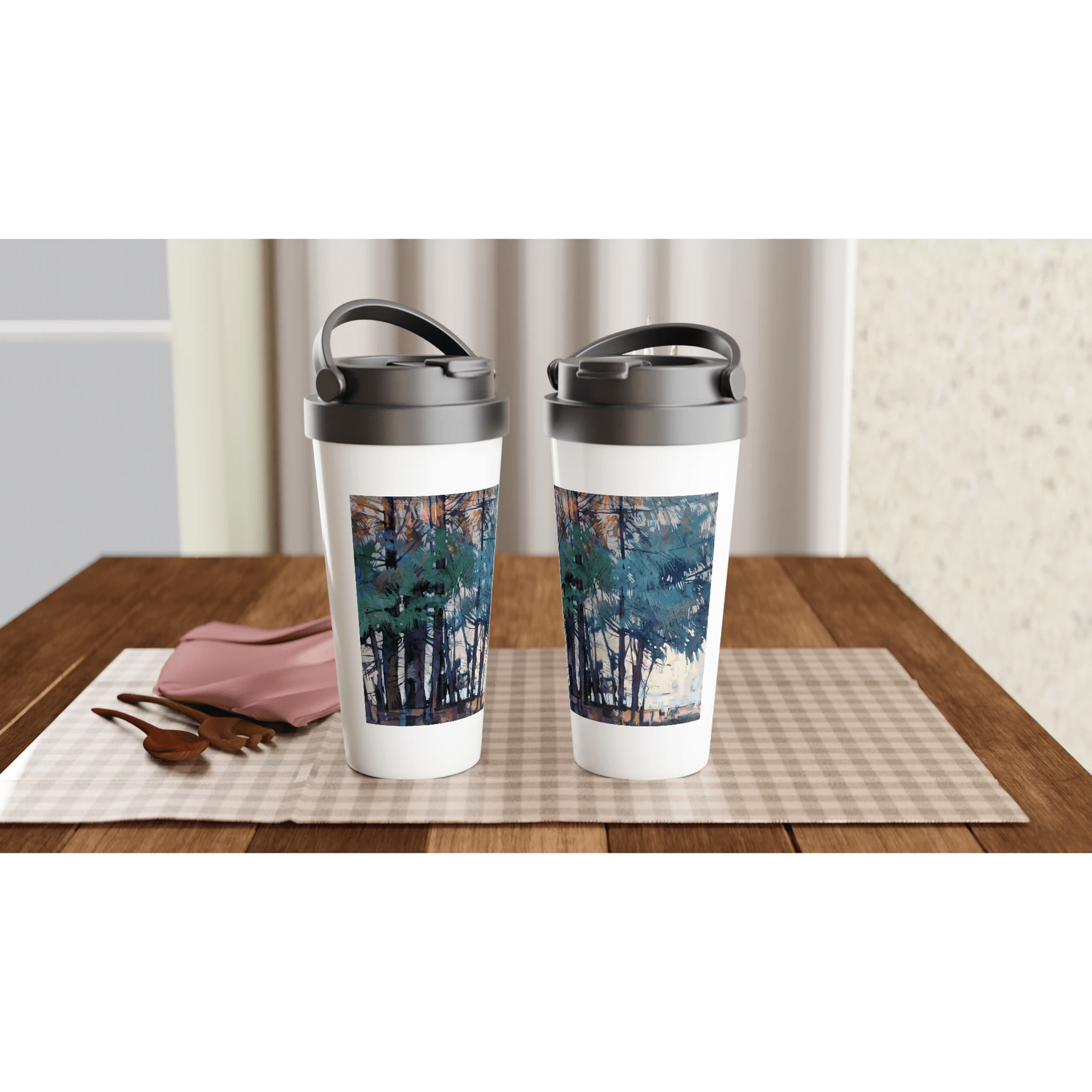 Fading - White 15oz Stainless Steel Travel Mug - eduardgurevich