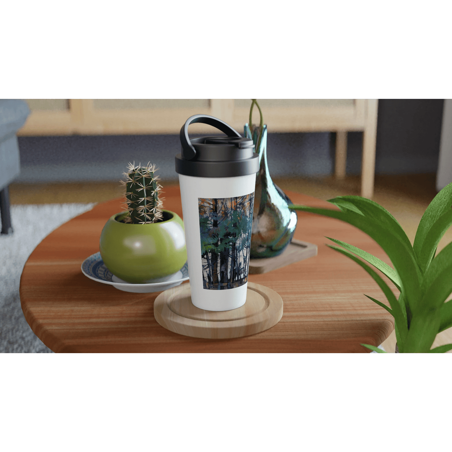 Fading - White 15oz Stainless Steel Travel Mug - eduardgurevich
