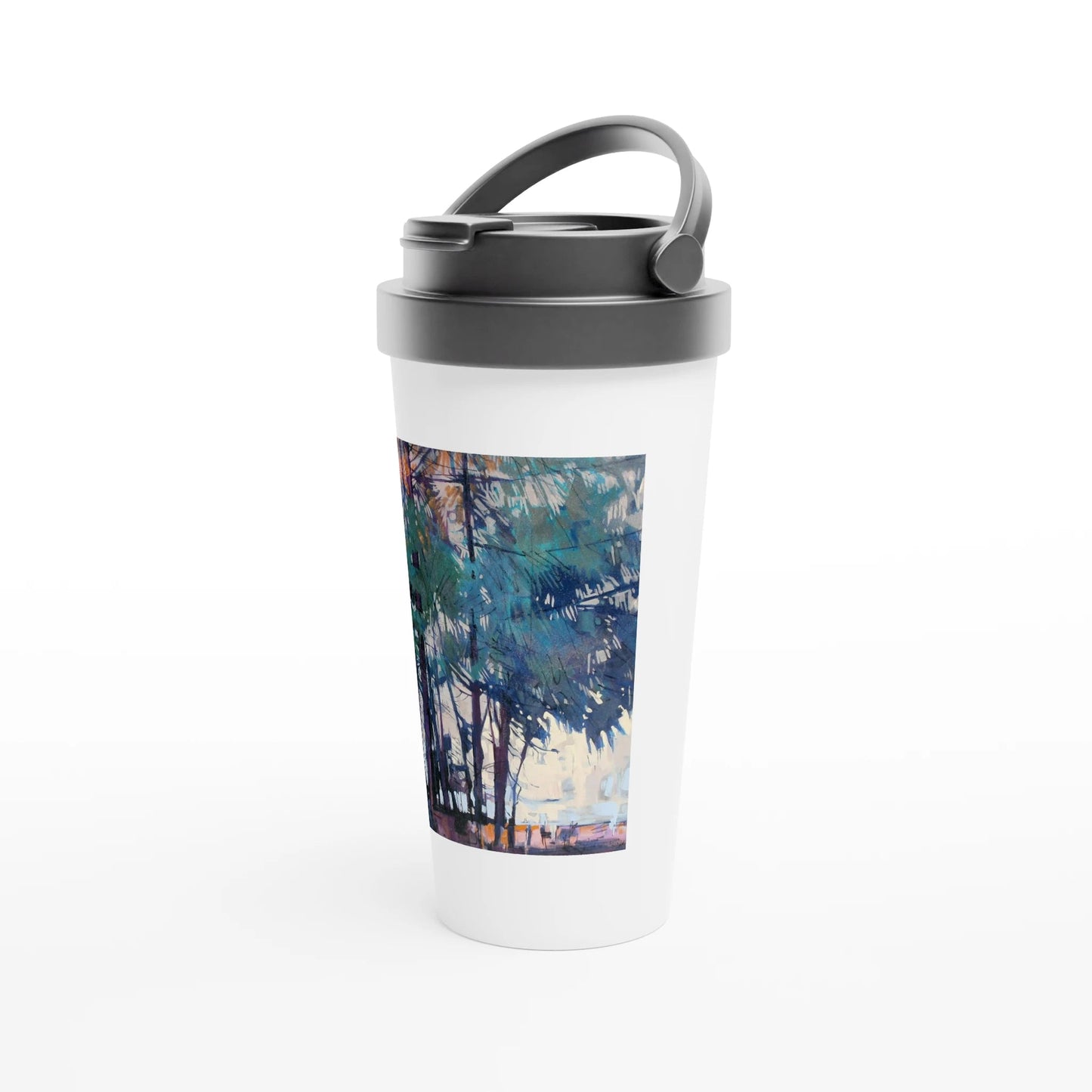Fading - White 15oz Stainless Steel Travel Mug - eduardgurevich
