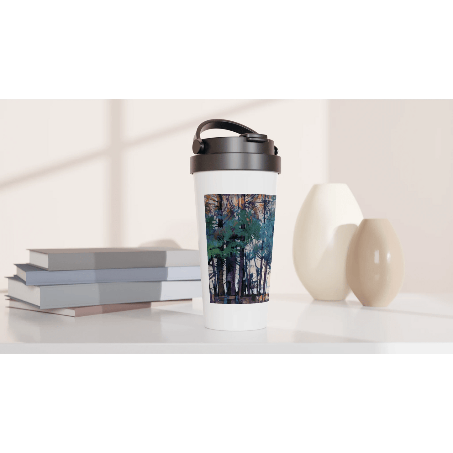 Fading - White 15oz Stainless Steel Travel Mug - eduardgurevich