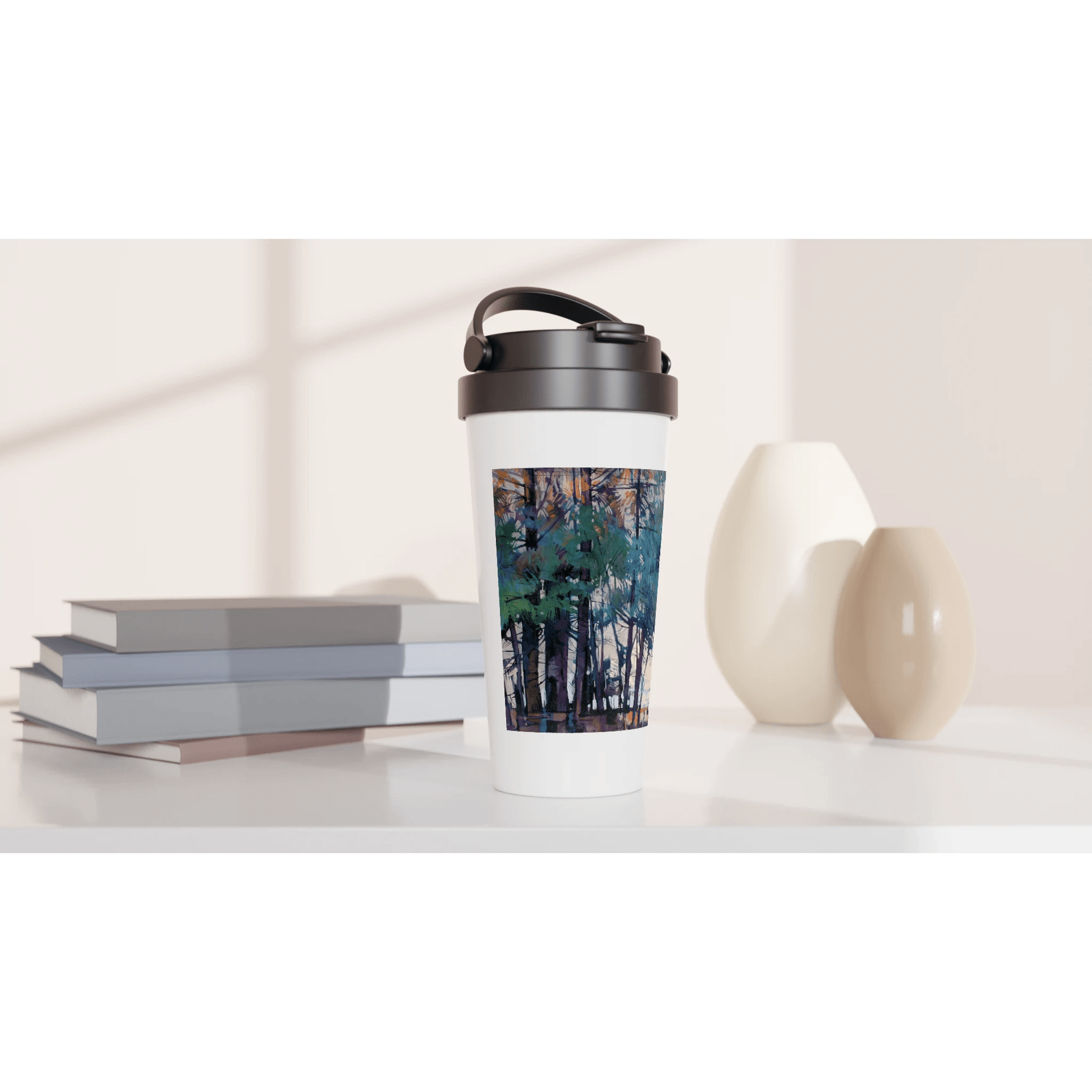 Fading - White 15oz Stainless Steel Travel Mug - eduardgurevich