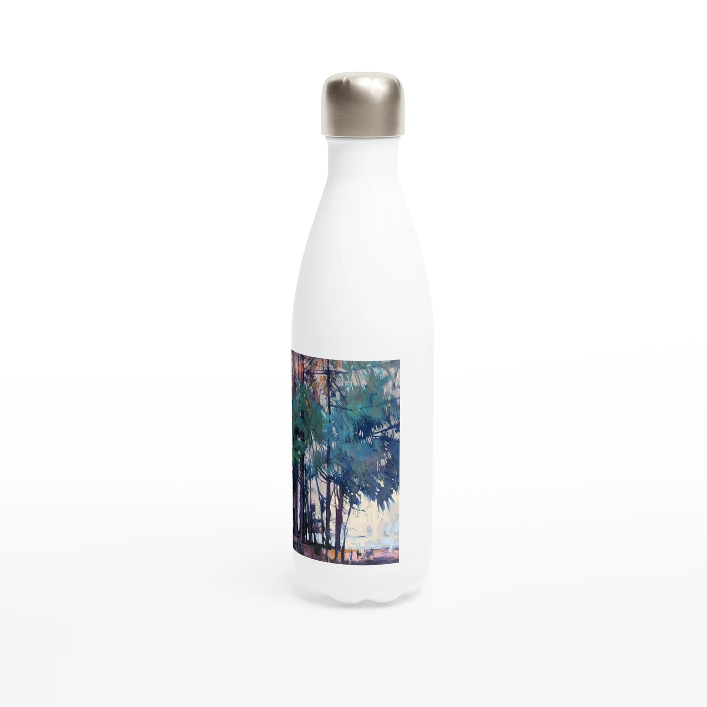 Fading - White 17oz Stainless Steel Water Bottle - eduardgurevich