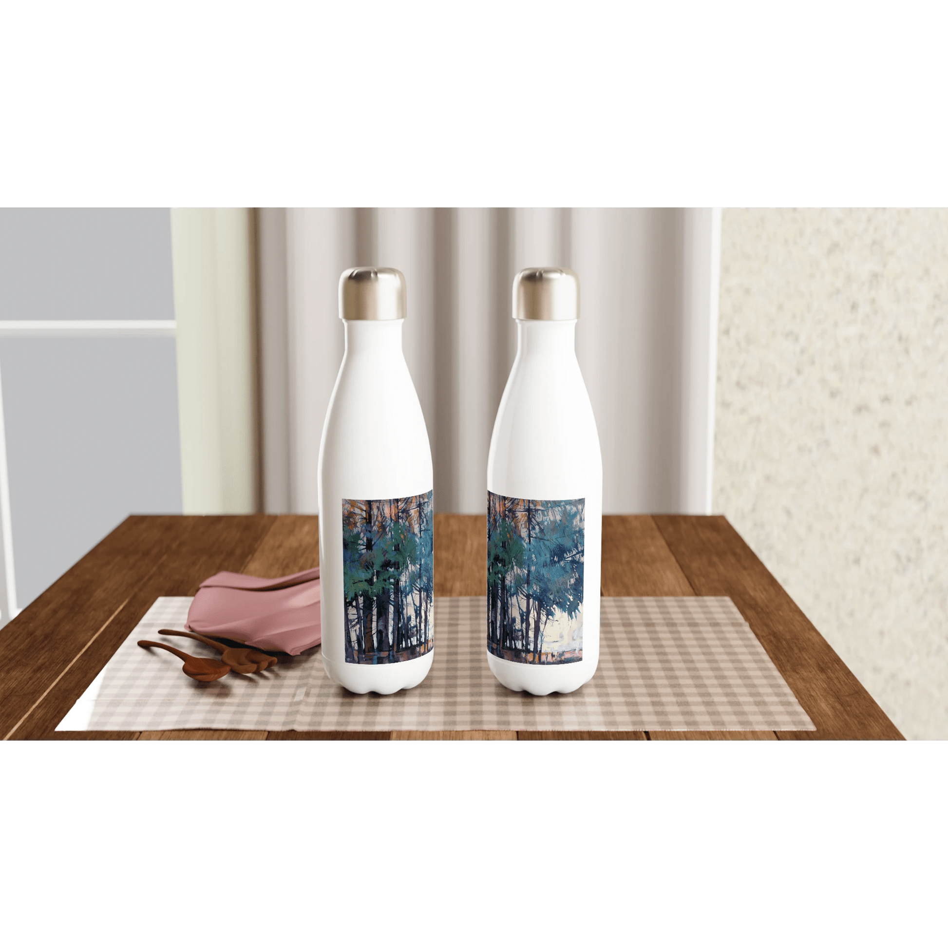 Fading - White 17oz Stainless Steel Water Bottle - eduardgurevich