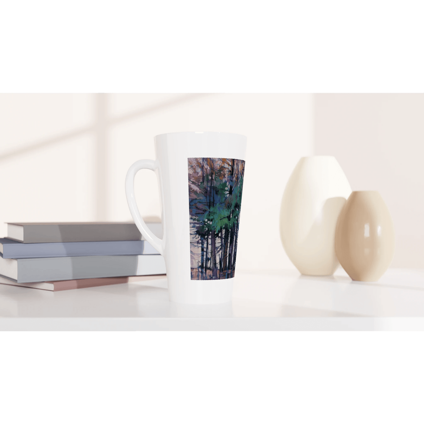 Fading - White Latte 17oz Ceramic Mug - eduardgurevich
