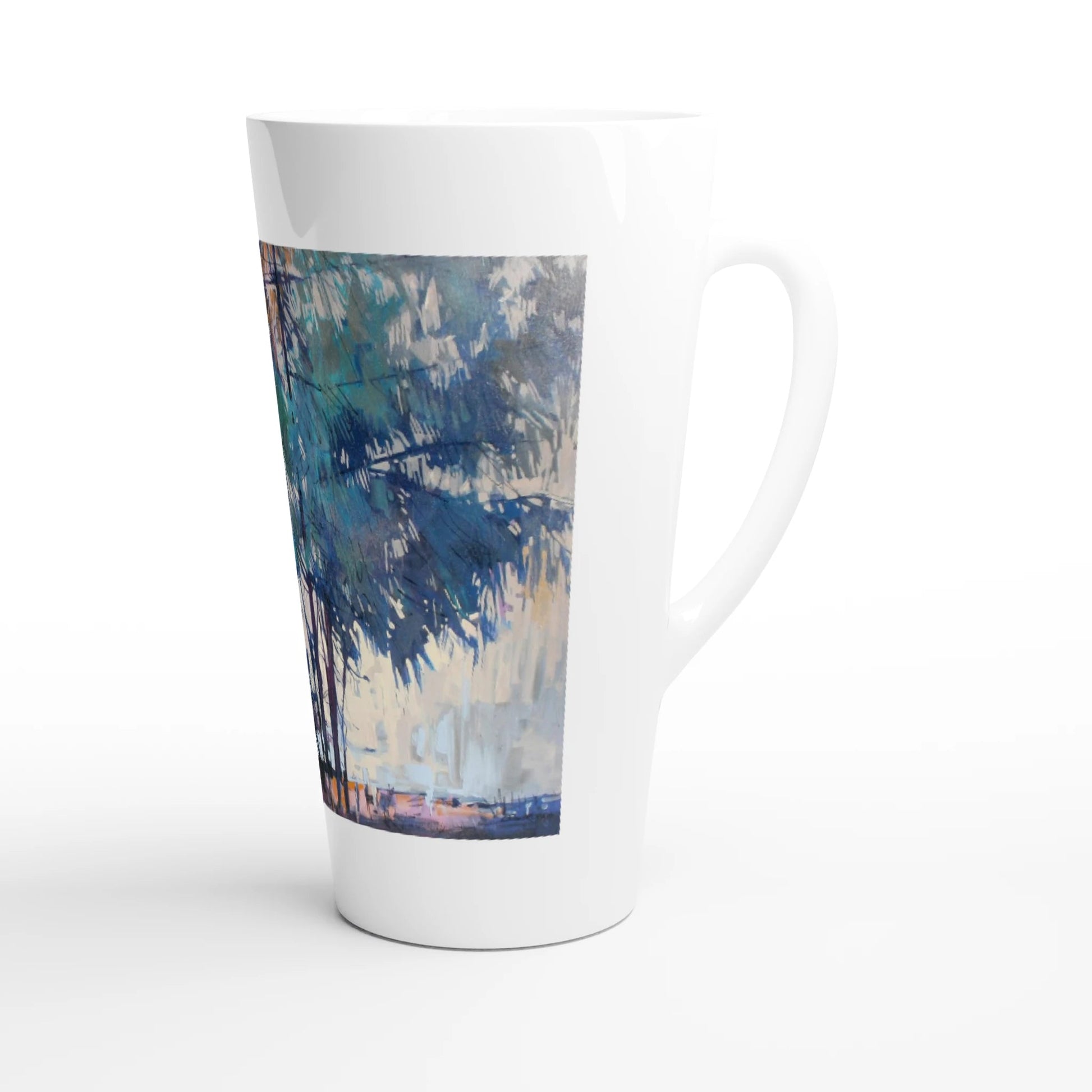 Fading - White Latte 17oz Ceramic Mug - eduardgurevich