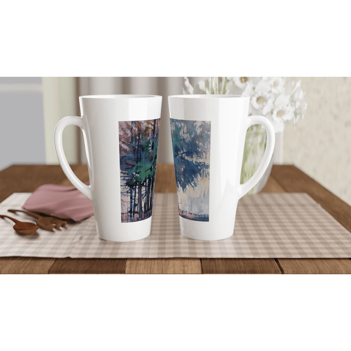 Fading - White Latte 17oz Ceramic Mug - eduardgurevich