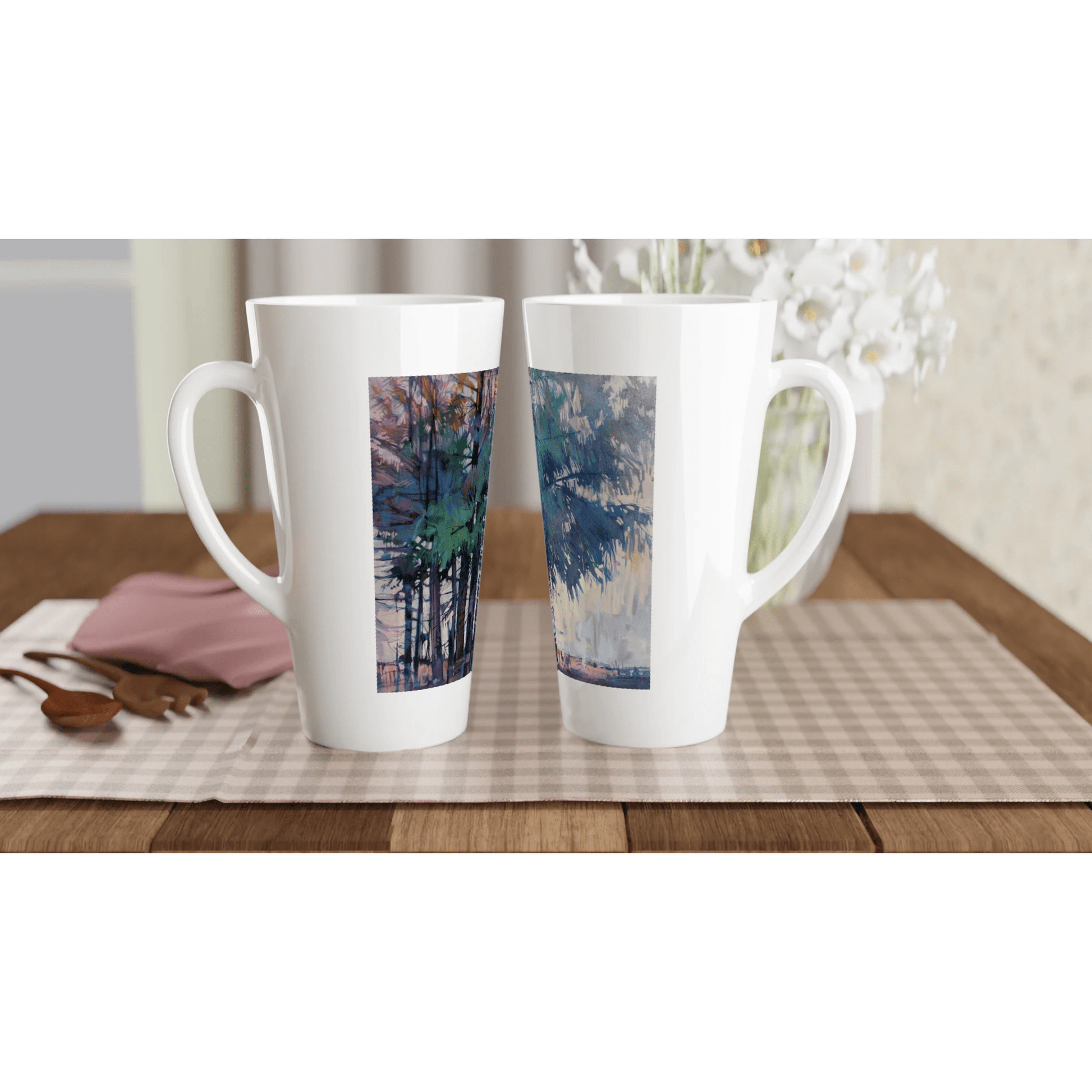 Fading - White Latte 17oz Ceramic Mug - eduardgurevich