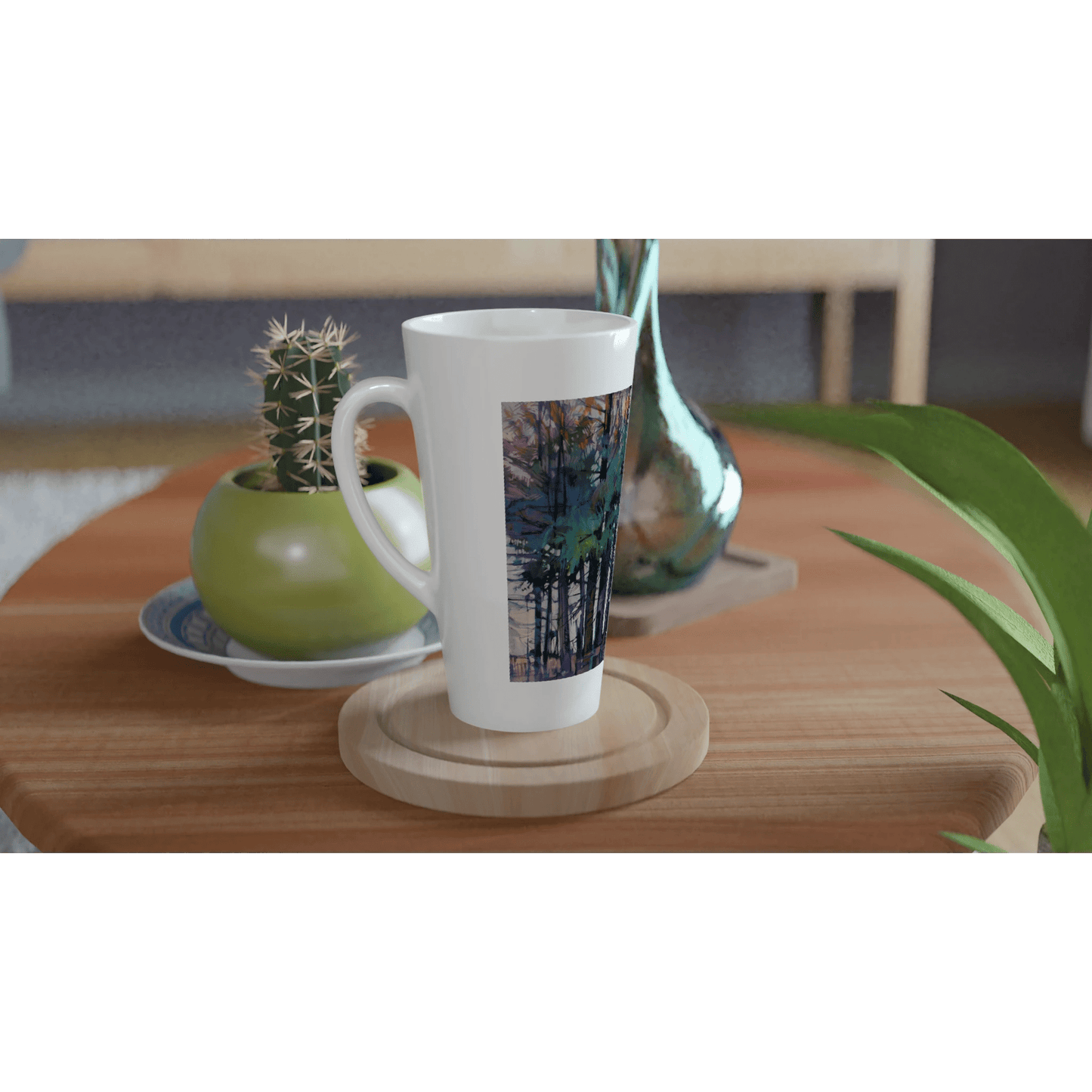 Fading - White Latte 17oz Ceramic Mug - eduardgurevich