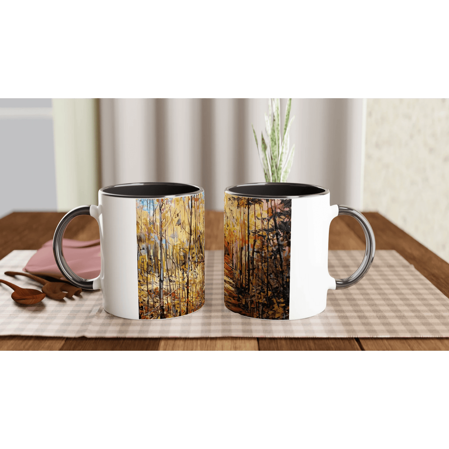 First trip - White 11oz Ceramic Mug with Color Inside - eduardgurevich