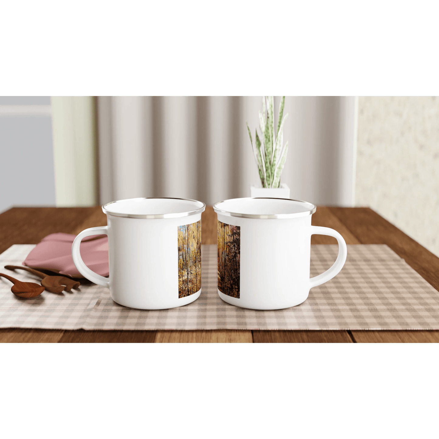 First trip - White 12oz Enamel Mug - eduardgurevich