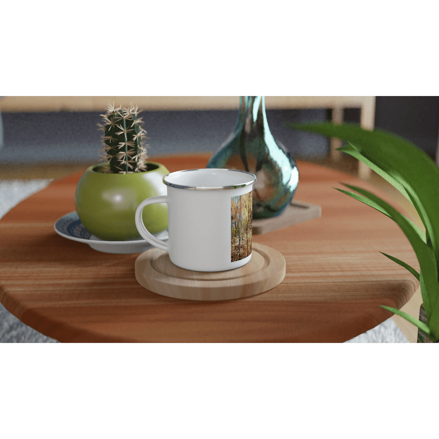 First trip - White 12oz Enamel Mug - eduardgurevich
