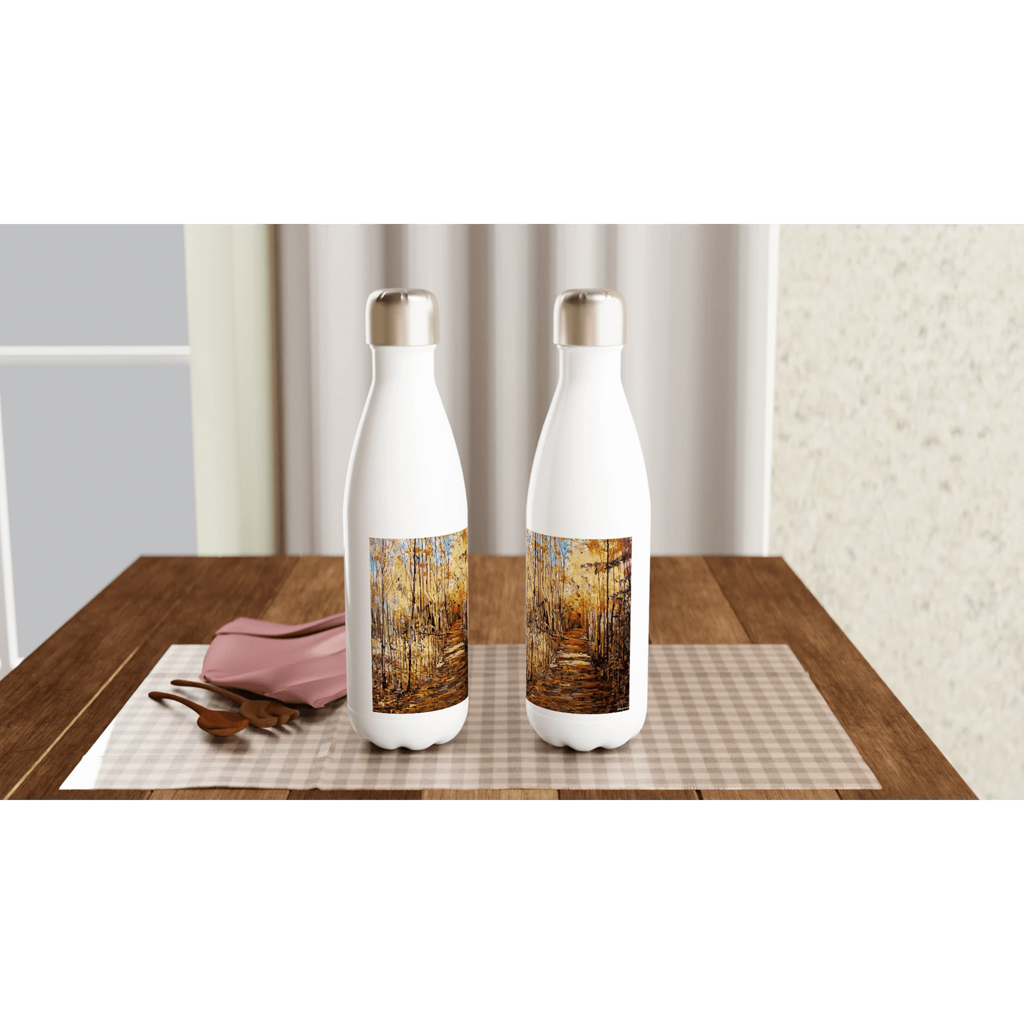 First trip - White 17oz Stainless Steel Water Bottle - eduardgurevich