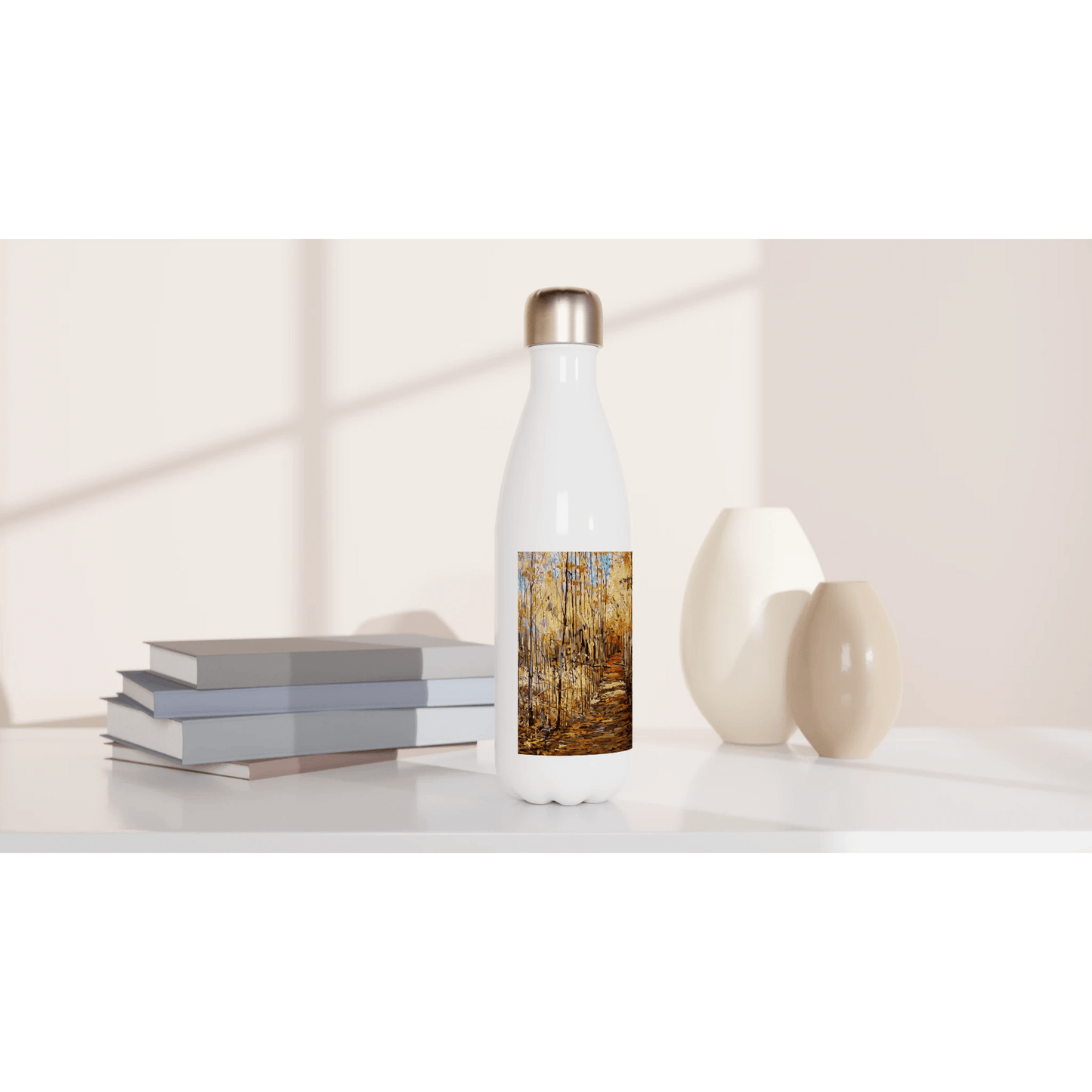First trip - White 17oz Stainless Steel Water Bottle - eduardgurevich