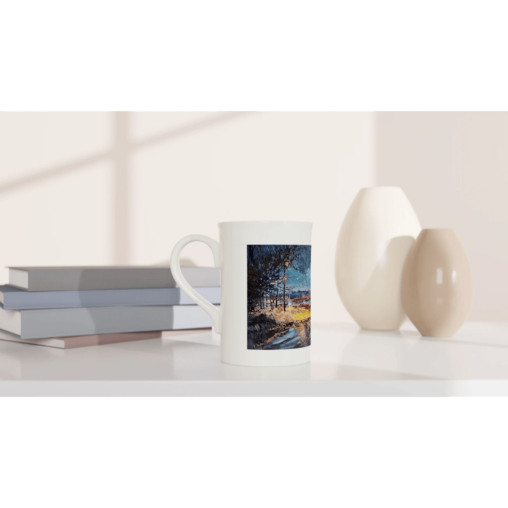 Fourth dimension - White 10oz Porcelain Slim Mug - eduardgurevich