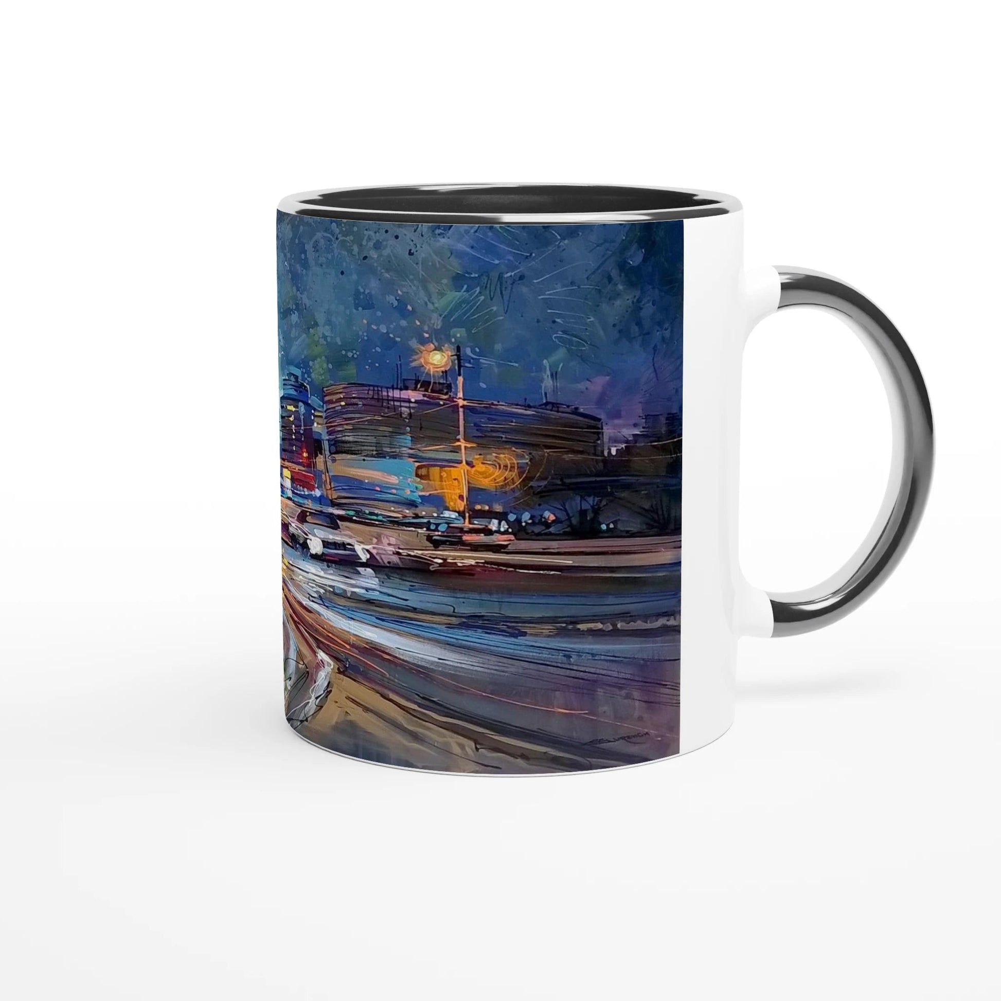 Fourth dimension - White 11oz Ceramic Mug with Color Inside - eduardgurevich