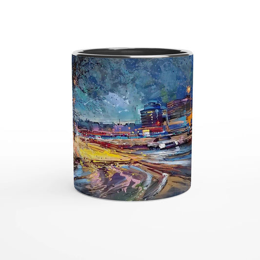 Fourth dimension - White 11oz Ceramic Mug with Color Inside - eduardgurevich