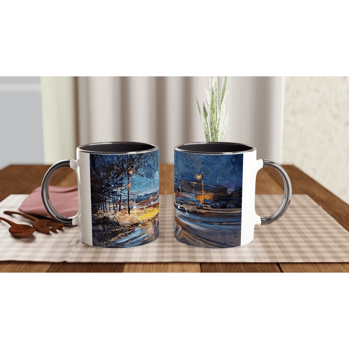 Fourth dimension - White 11oz Ceramic Mug with Color Inside - eduardgurevich