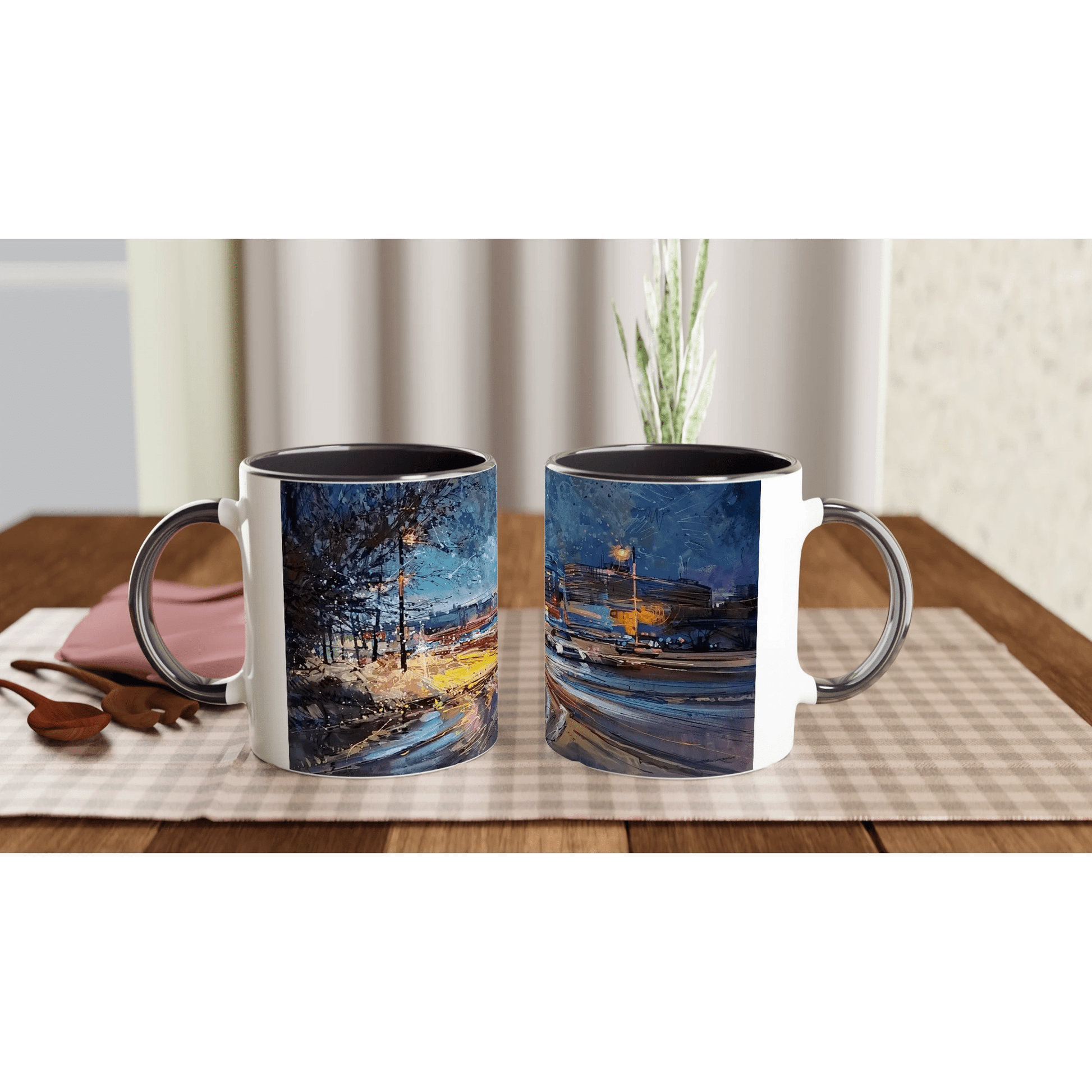 Fourth dimension - White 11oz Ceramic Mug with Color Inside - eduardgurevich
