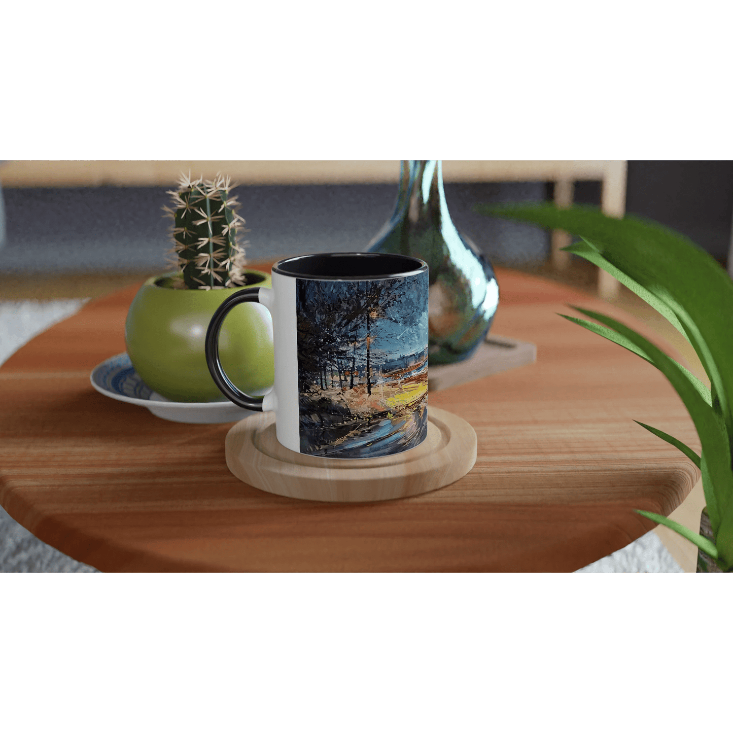 Fourth dimension - White 11oz Ceramic Mug with Color Inside - eduardgurevich