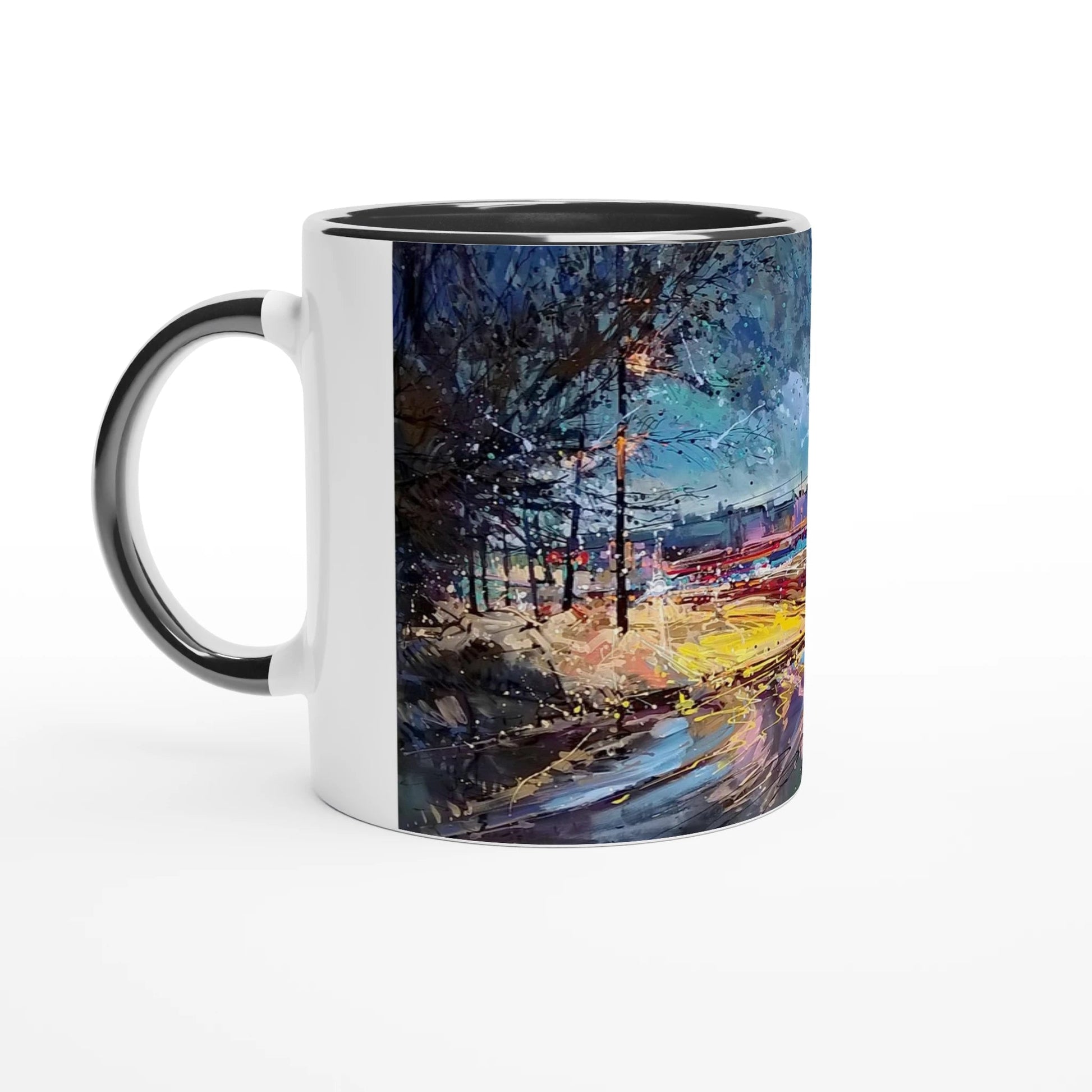 Fourth dimension - White 11oz Ceramic Mug with Color Inside - eduardgurevich