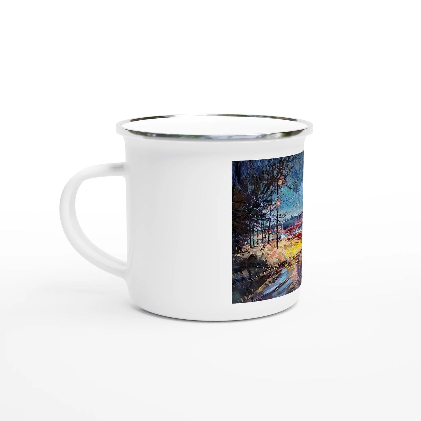 Fourth dimension - White 12oz Enamel Mug - eduardgurevich