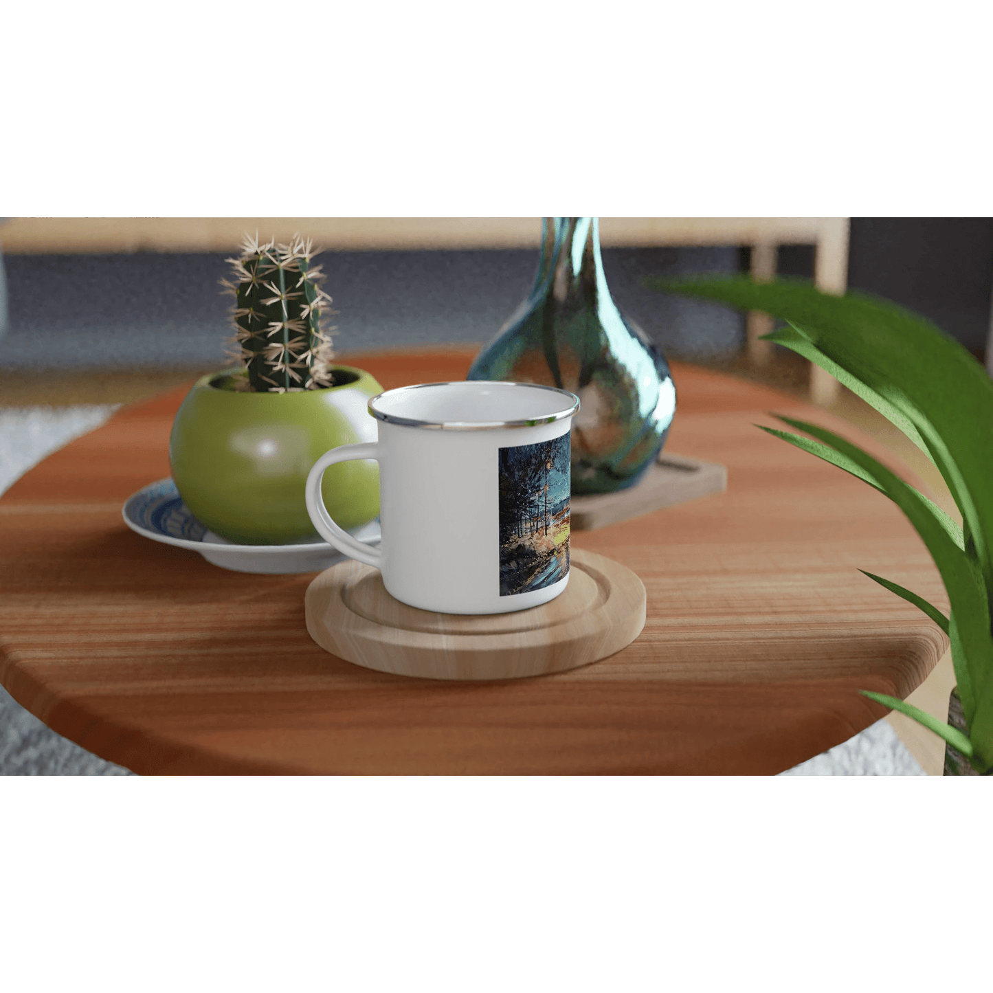 Fourth dimension - White 12oz Enamel Mug - eduardgurevich