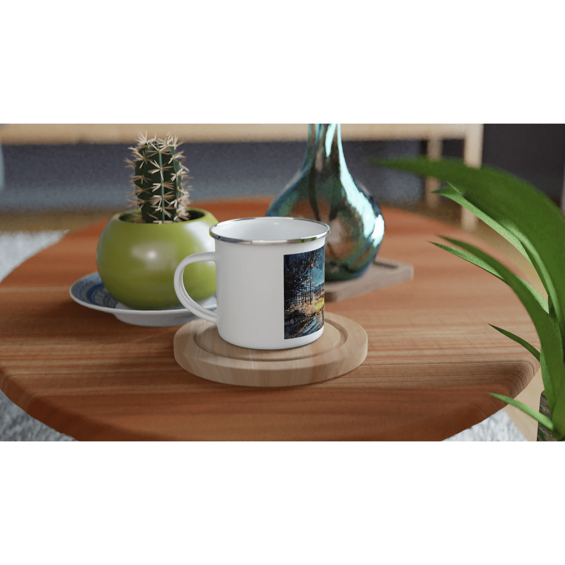 Fourth dimension - White 12oz Enamel Mug - eduardgurevich