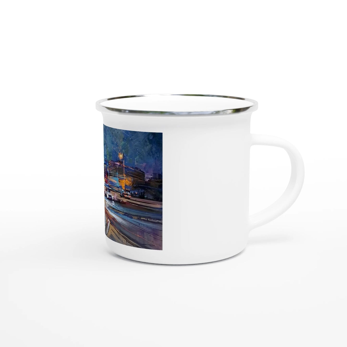 Fourth dimension - White 12oz Enamel Mug - eduardgurevich