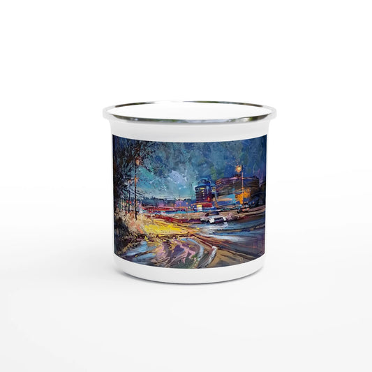 Fourth dimension - White 12oz Enamel Mug - eduardgurevich