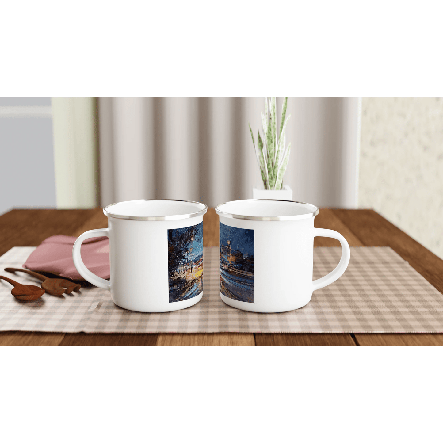 Fourth dimension - White 12oz Enamel Mug - eduardgurevich