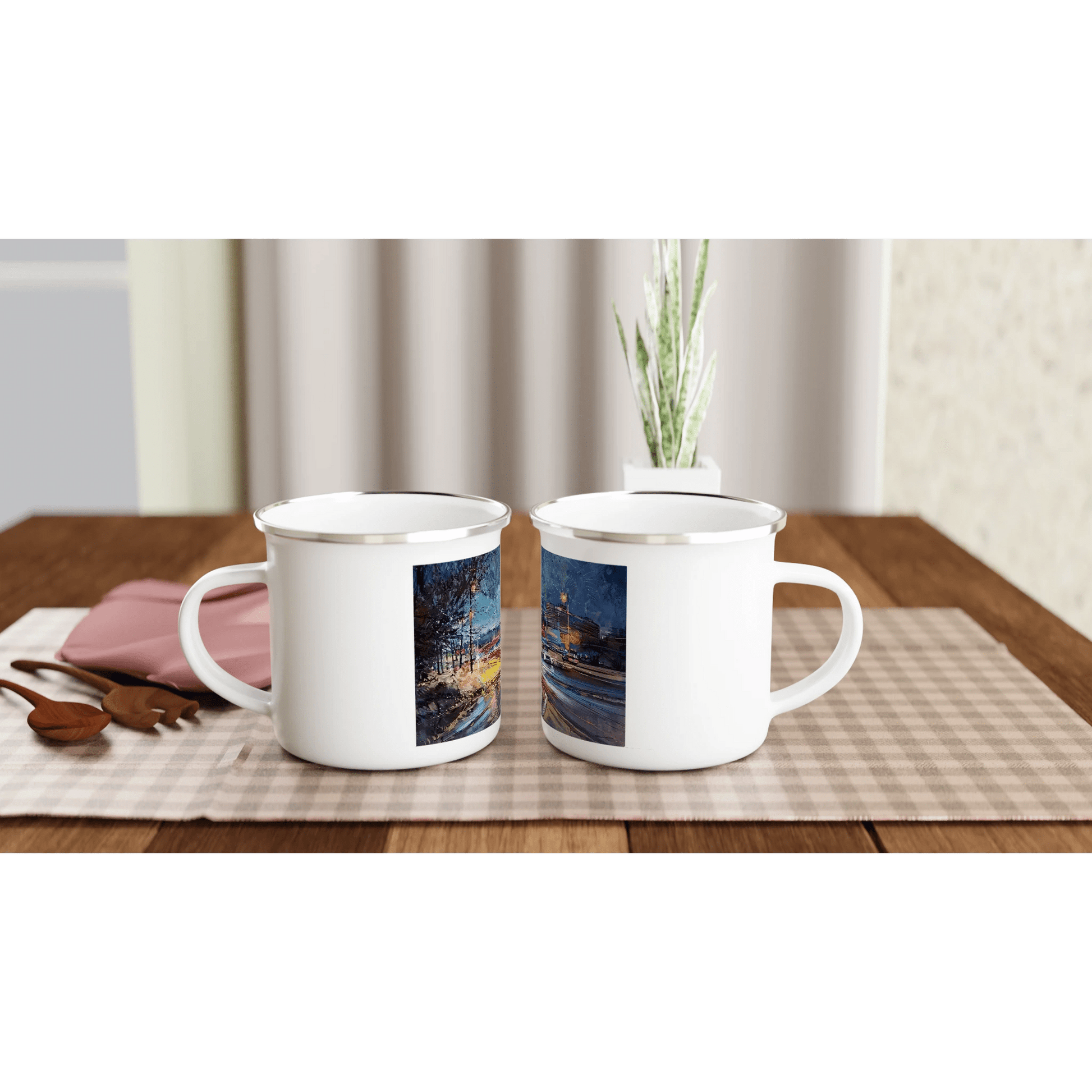 Fourth dimension - White 12oz Enamel Mug - eduardgurevich