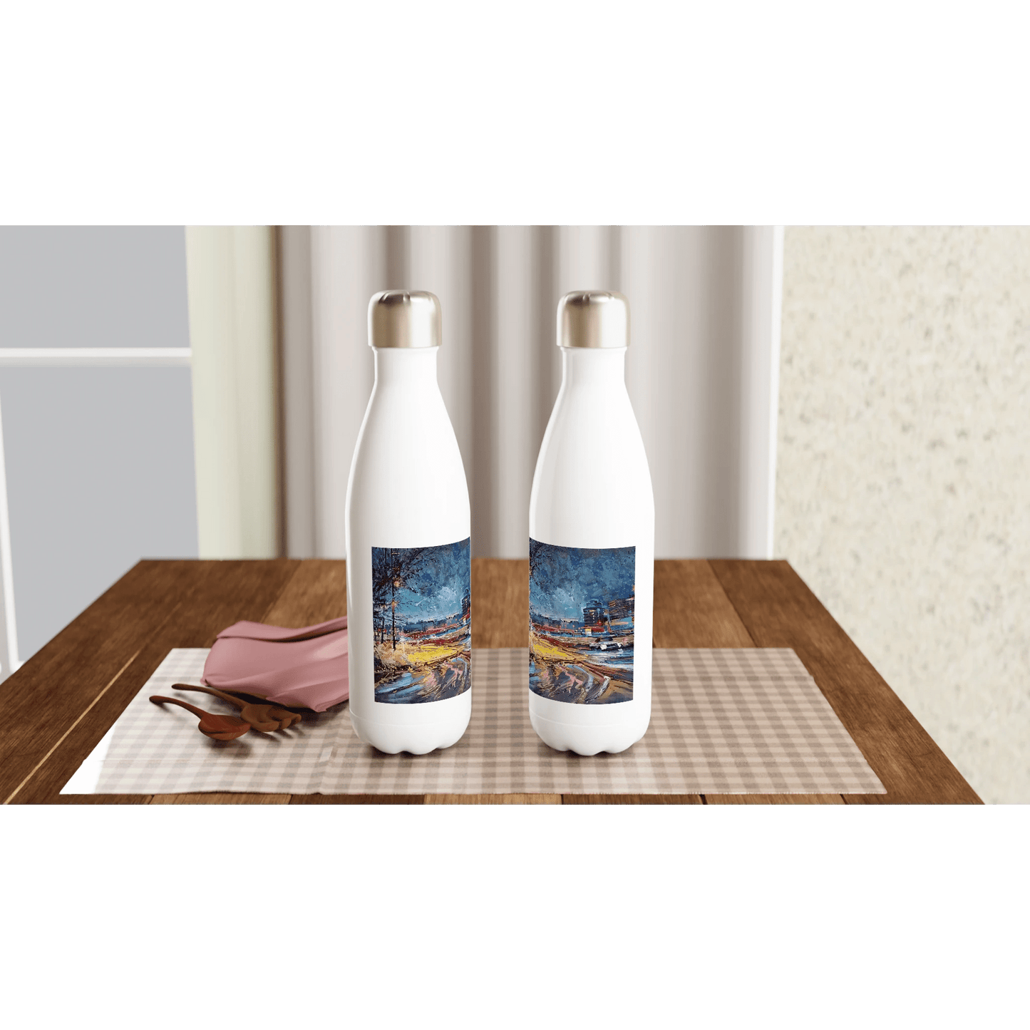 Fourth dimension - White 17oz Stainless Steel Water Bottle - eduardgurevich