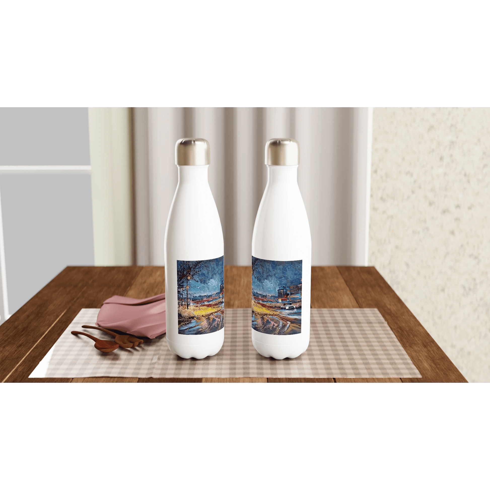Fourth dimension - White 17oz Stainless Steel Water Bottle - eduardgurevich