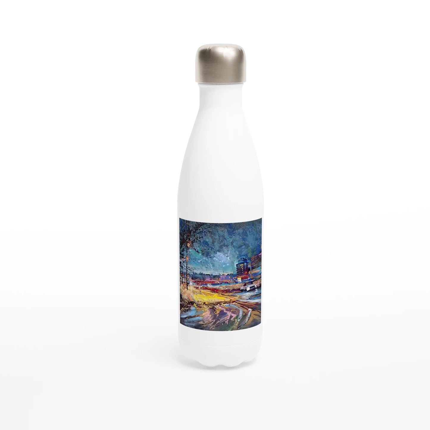 Fourth dimension - White 17oz Stainless Steel Water Bottle - eduardgurevich