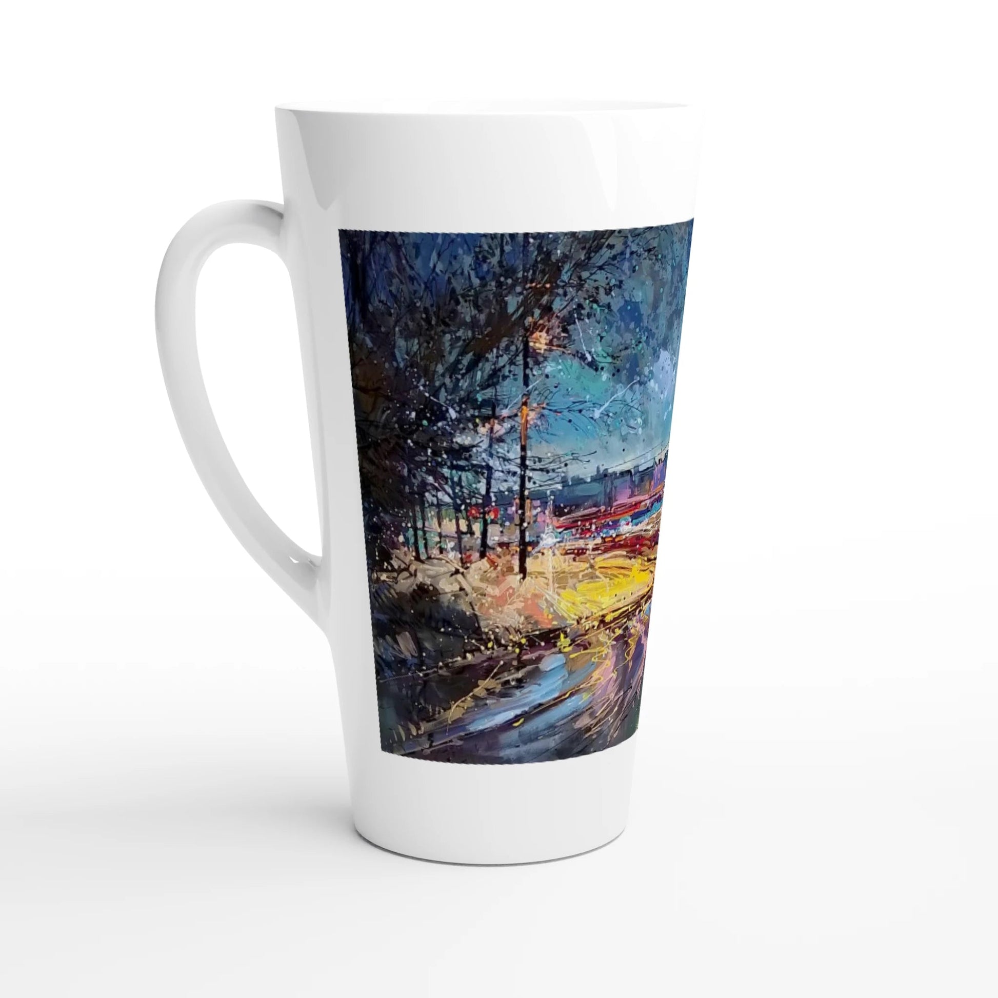 Fourth dimension - White Latte 17oz Ceramic Mug - eduardgurevich