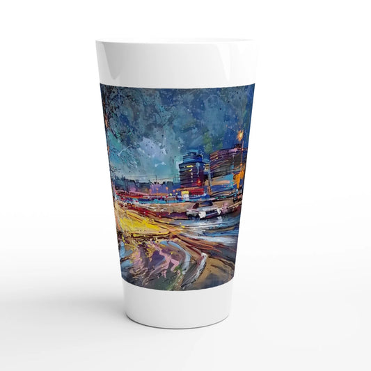 Fourth dimension - White Latte 17oz Ceramic Mug - eduardgurevich