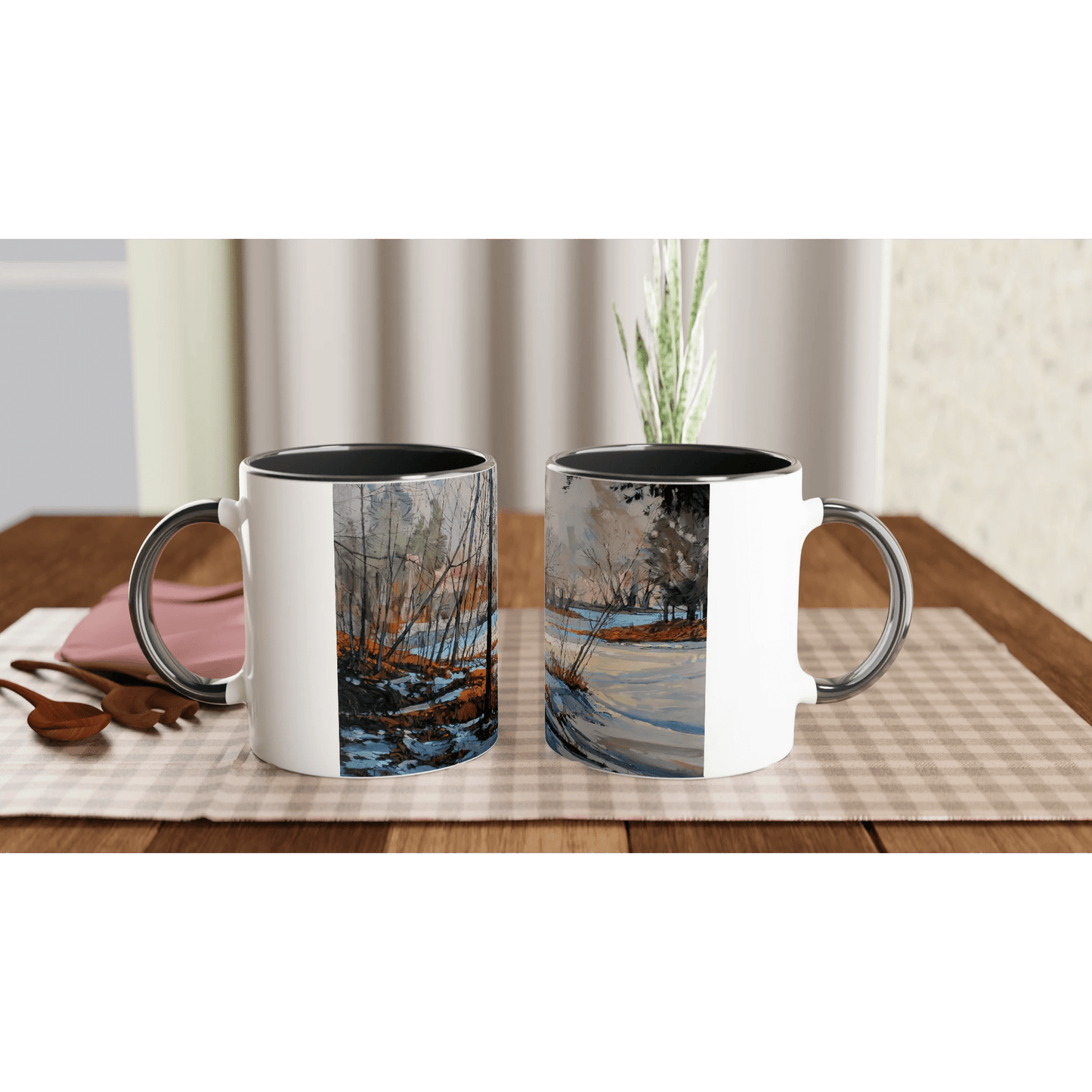 Frozen once again - White 11oz Ceramic Mug with Color Inside - eduardgurevich