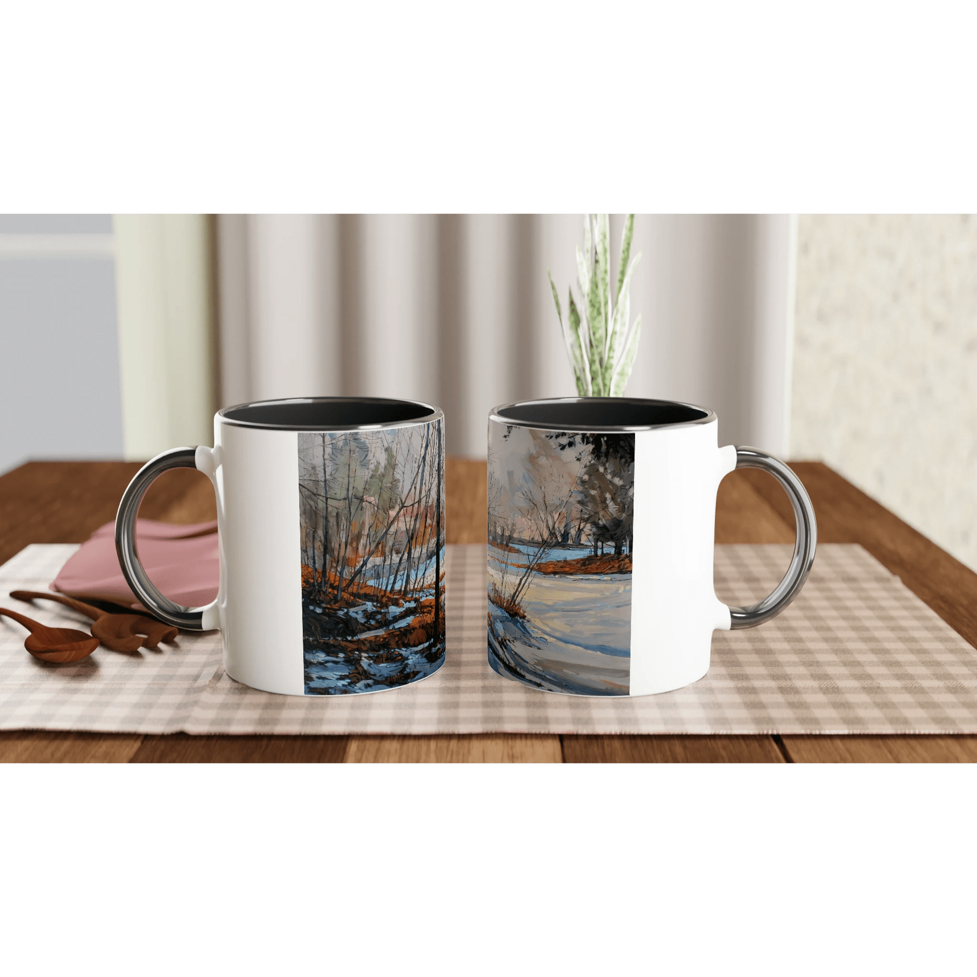 Frozen once again - White 11oz Ceramic Mug with Color Inside - eduardgurevich