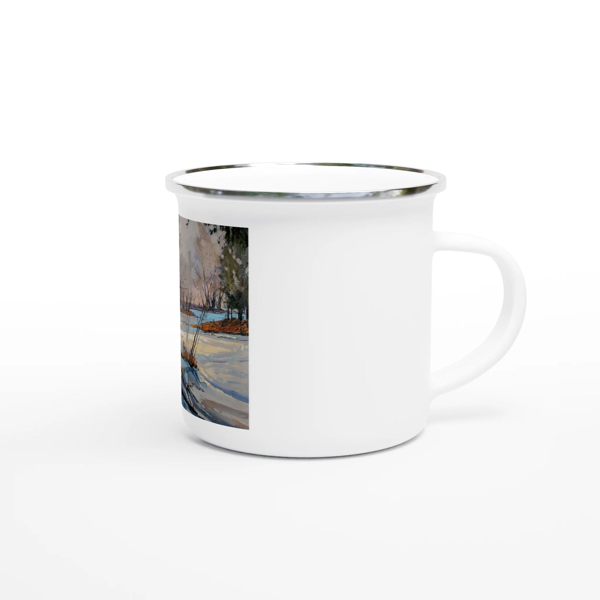 Frozen once again - White 12oz Enamel Mug - eduardgurevich
