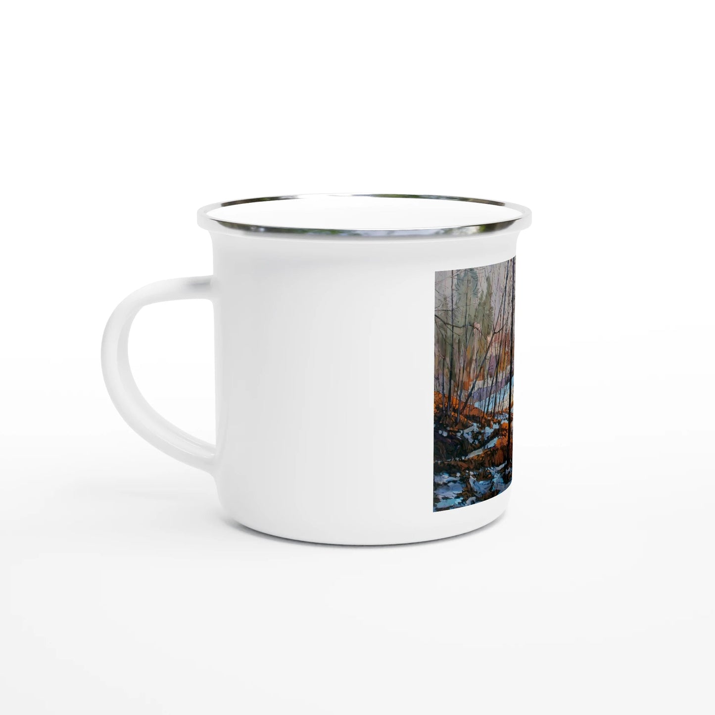 Frozen once again - White 12oz Enamel Mug - eduardgurevich