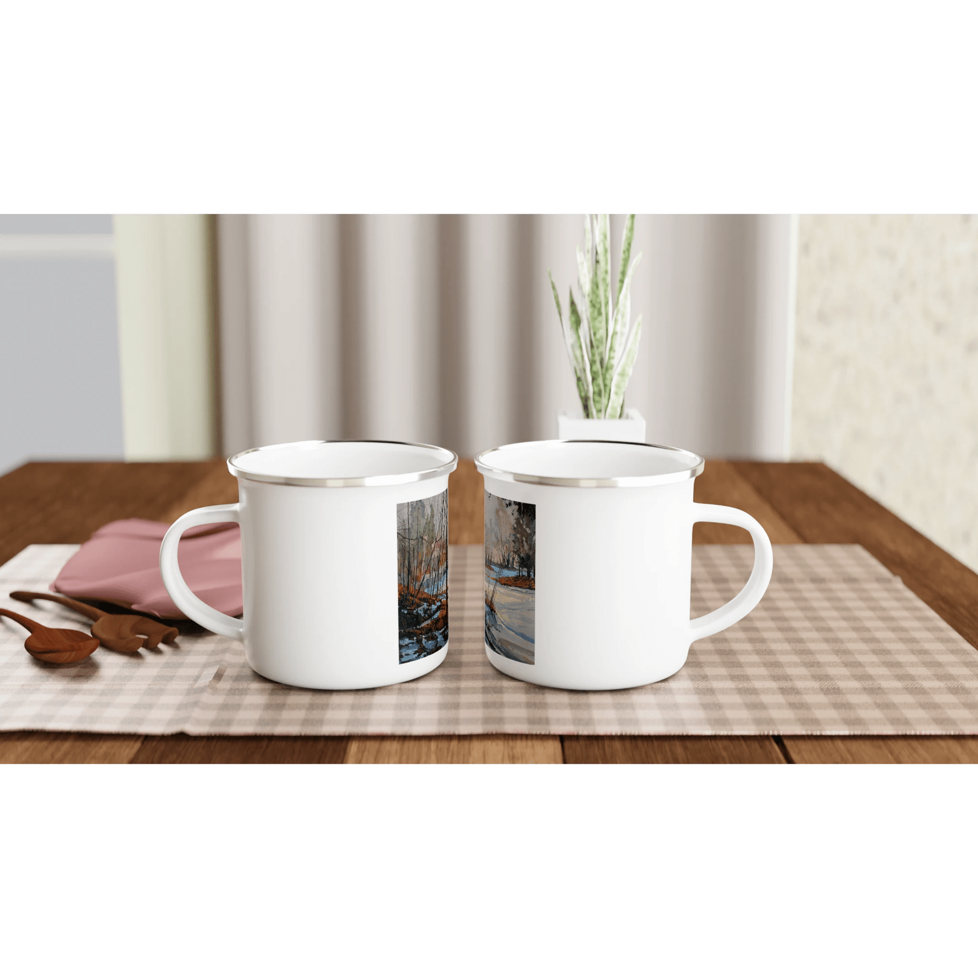 Frozen once again - White 12oz Enamel Mug - eduardgurevich