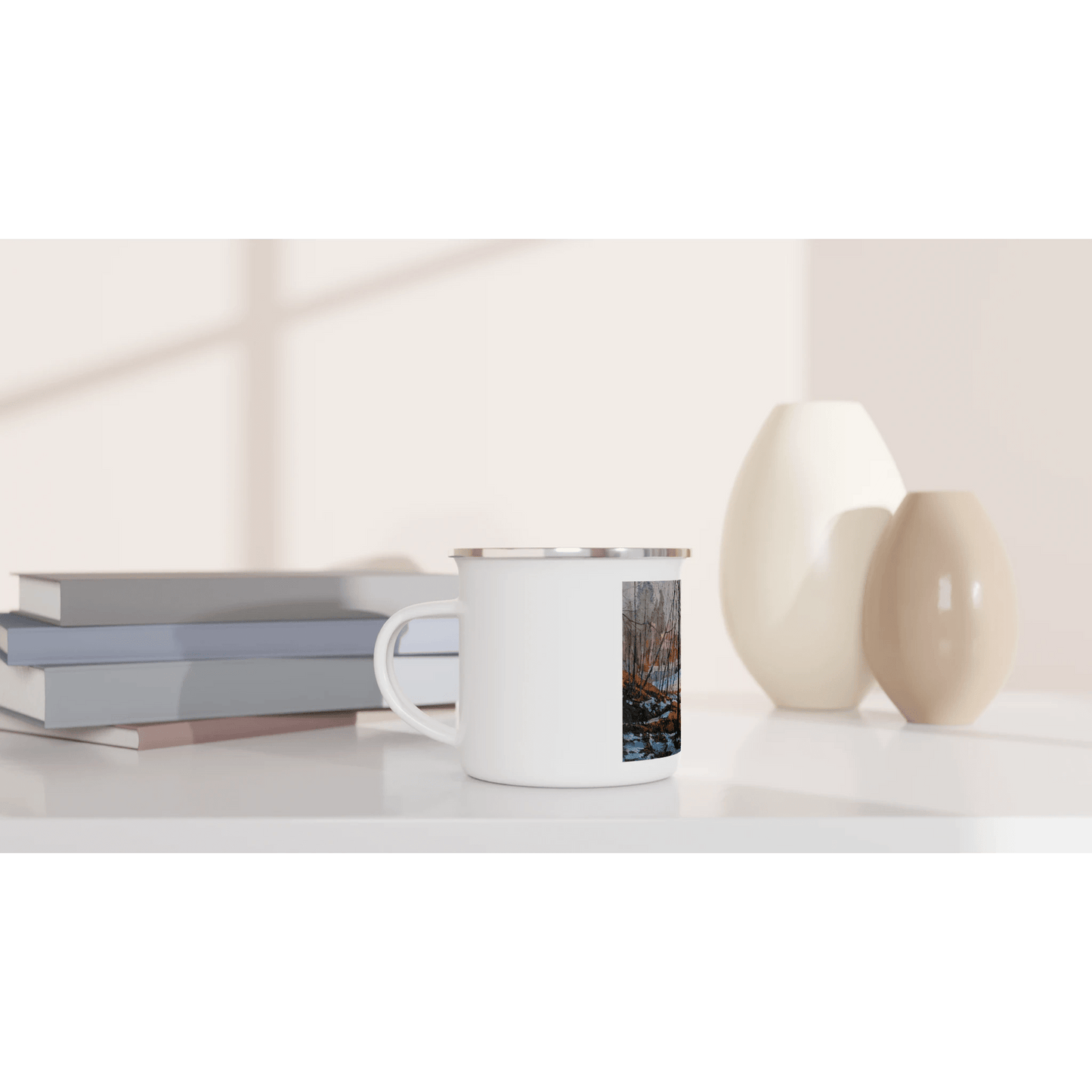 Frozen once again - White 12oz Enamel Mug - eduardgurevich