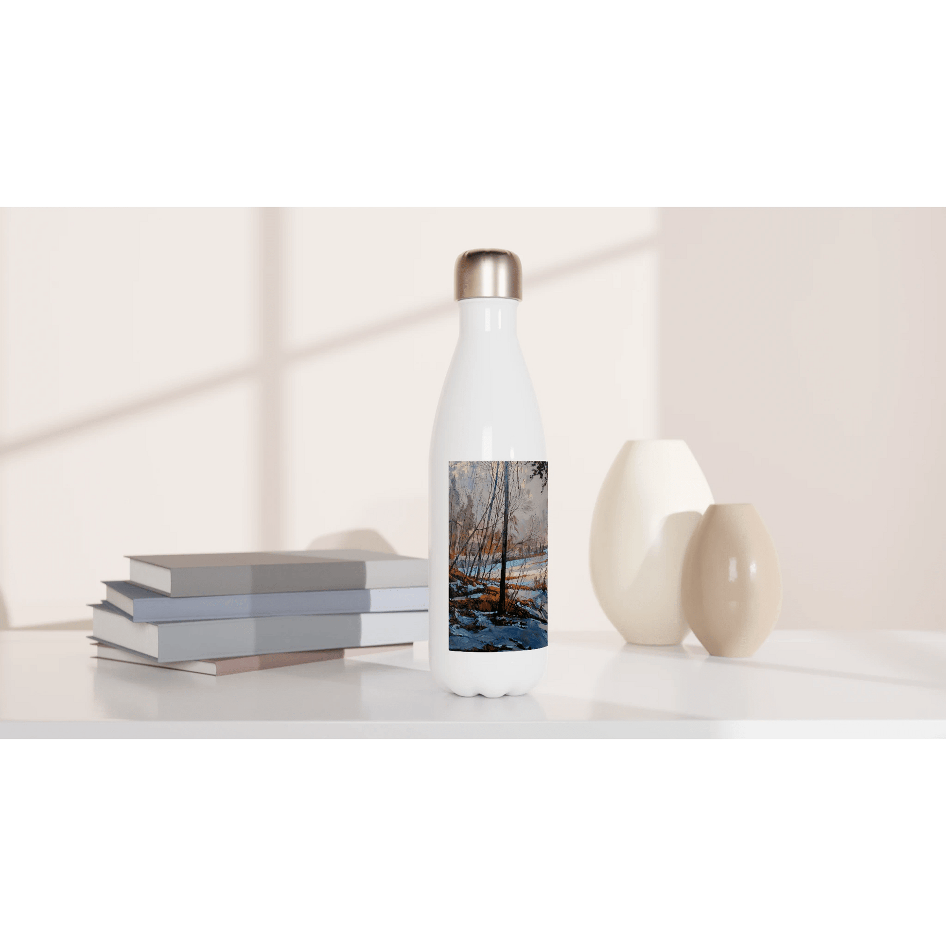 Frozen once again - White 17oz Stainless Steel Water Bottle - eduardgurevich